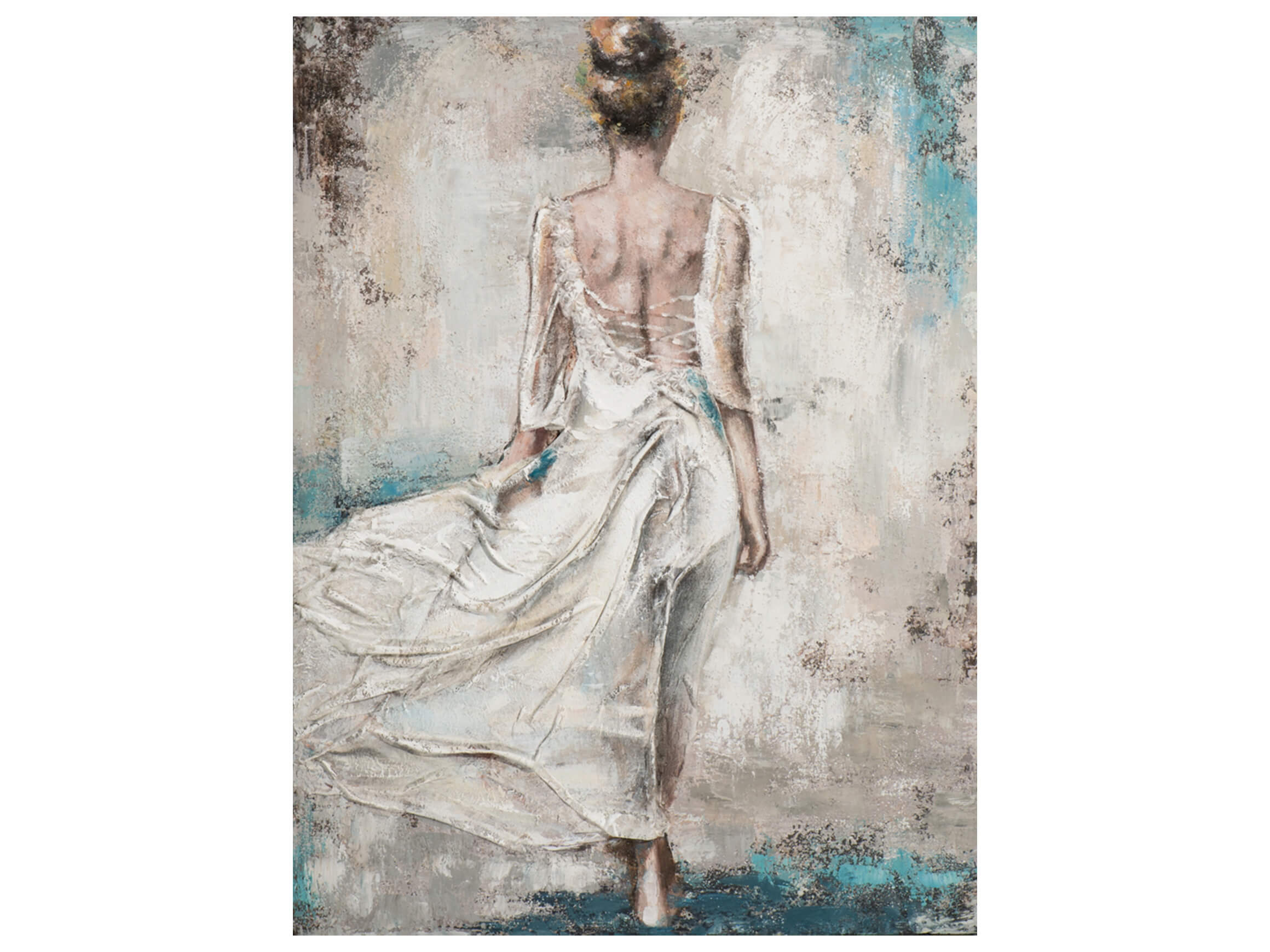 Bild Rückenansicht Frau im Weissen Kleid image LAND