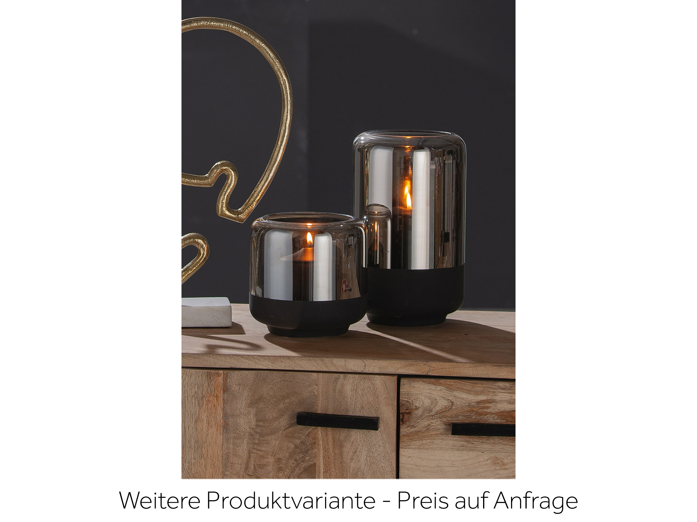 Vase Glas Silber Anthrazit H: 25 cm Gilde