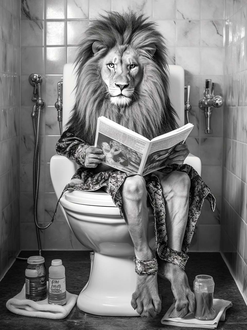 image LAND Glasbild Lion's Restroom  | Schubiger Möbel