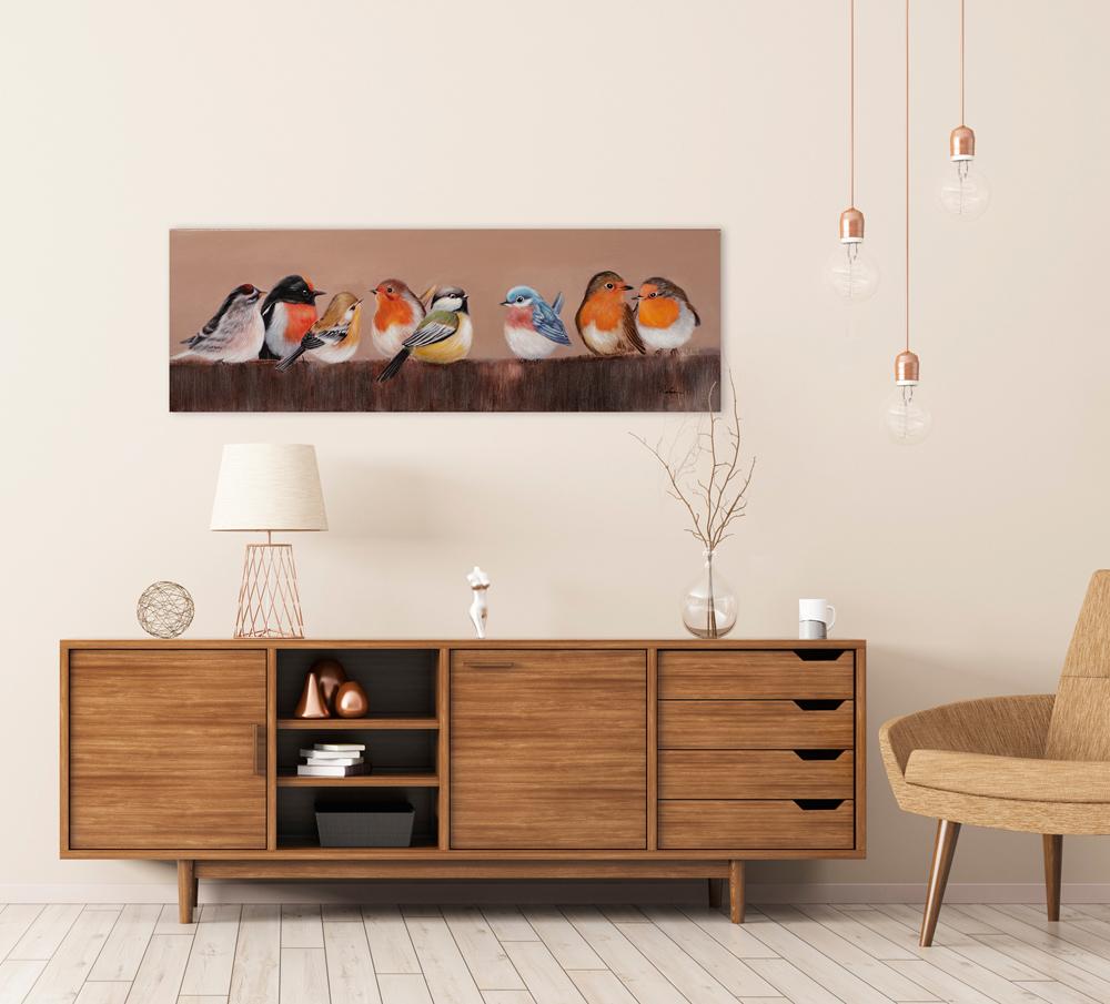 Gemälde Bunte Vogelschar image LAND
