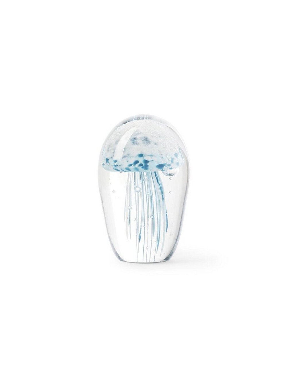 Briefbeschwerer Jellyfish in Glas Weiss H: 10 cm Abhika