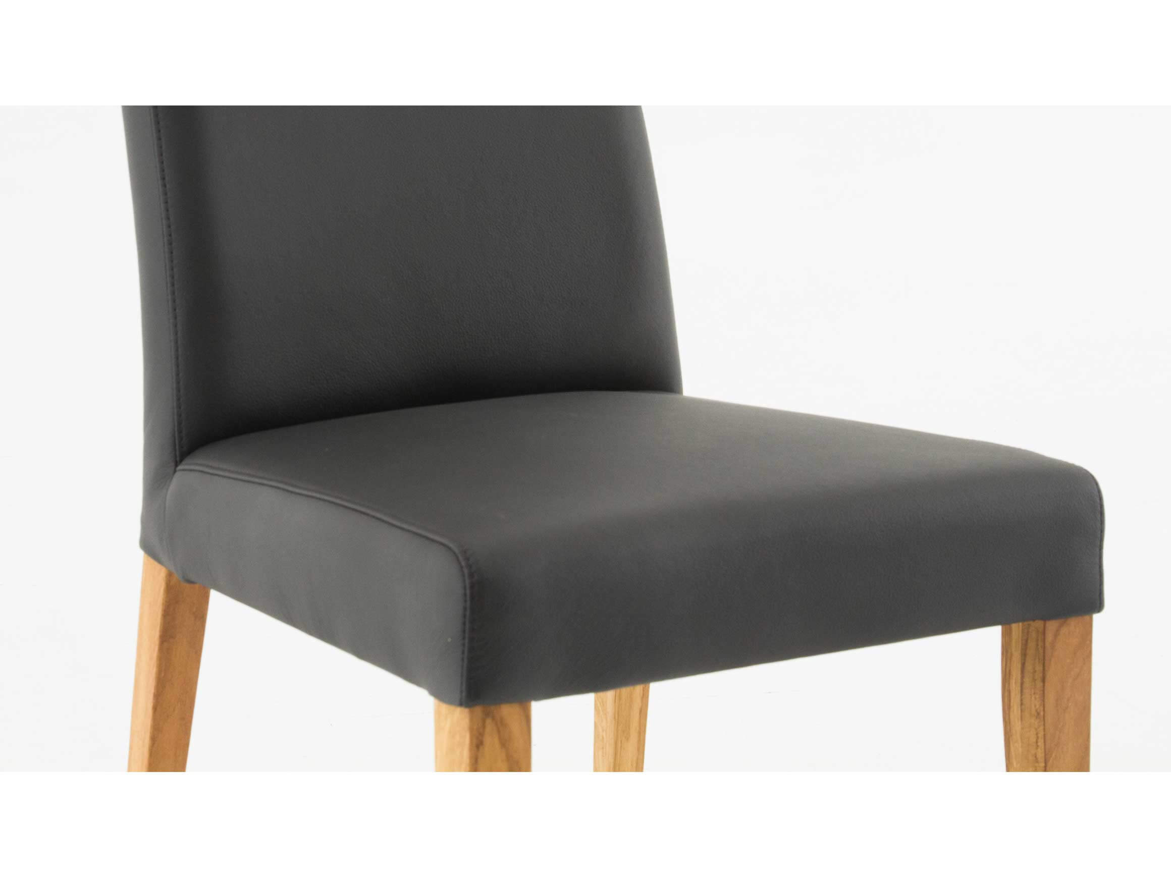 Stuhl Dresden Schwarz, Leder Dolaro Schwarz, Fuss