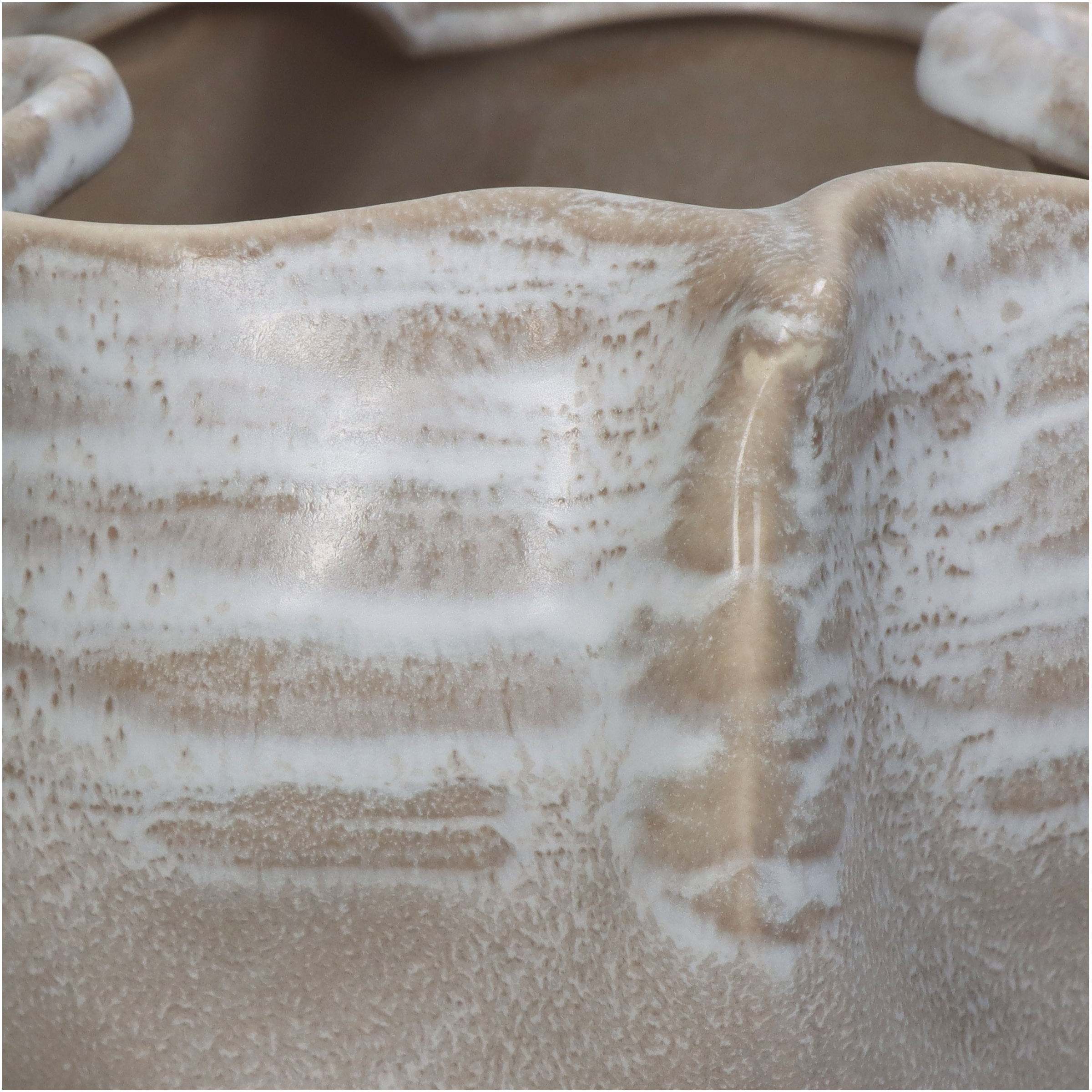 Vase Keramik, Beige H: 14 cm Kersten