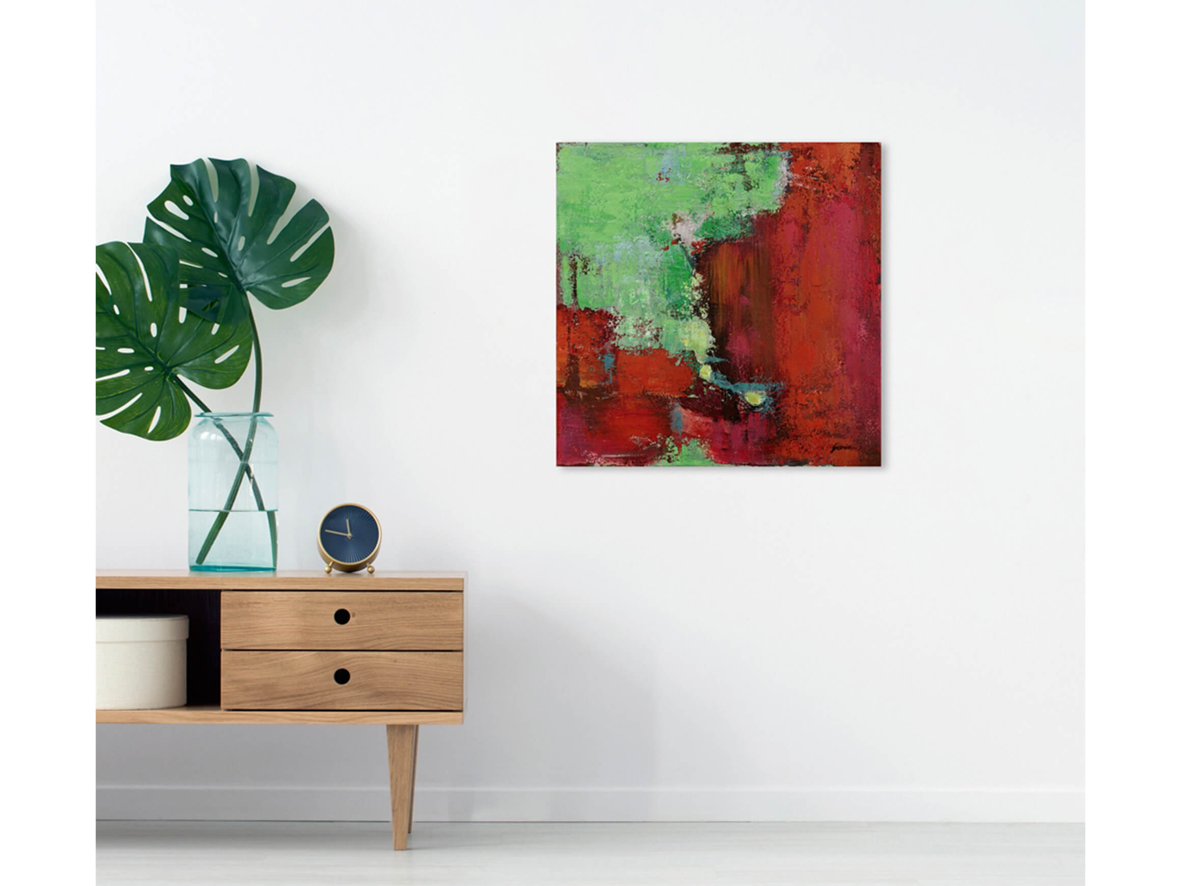 Bild Kontraste in Rot und Grün image LAND / Grösse: 60 x 60 cm