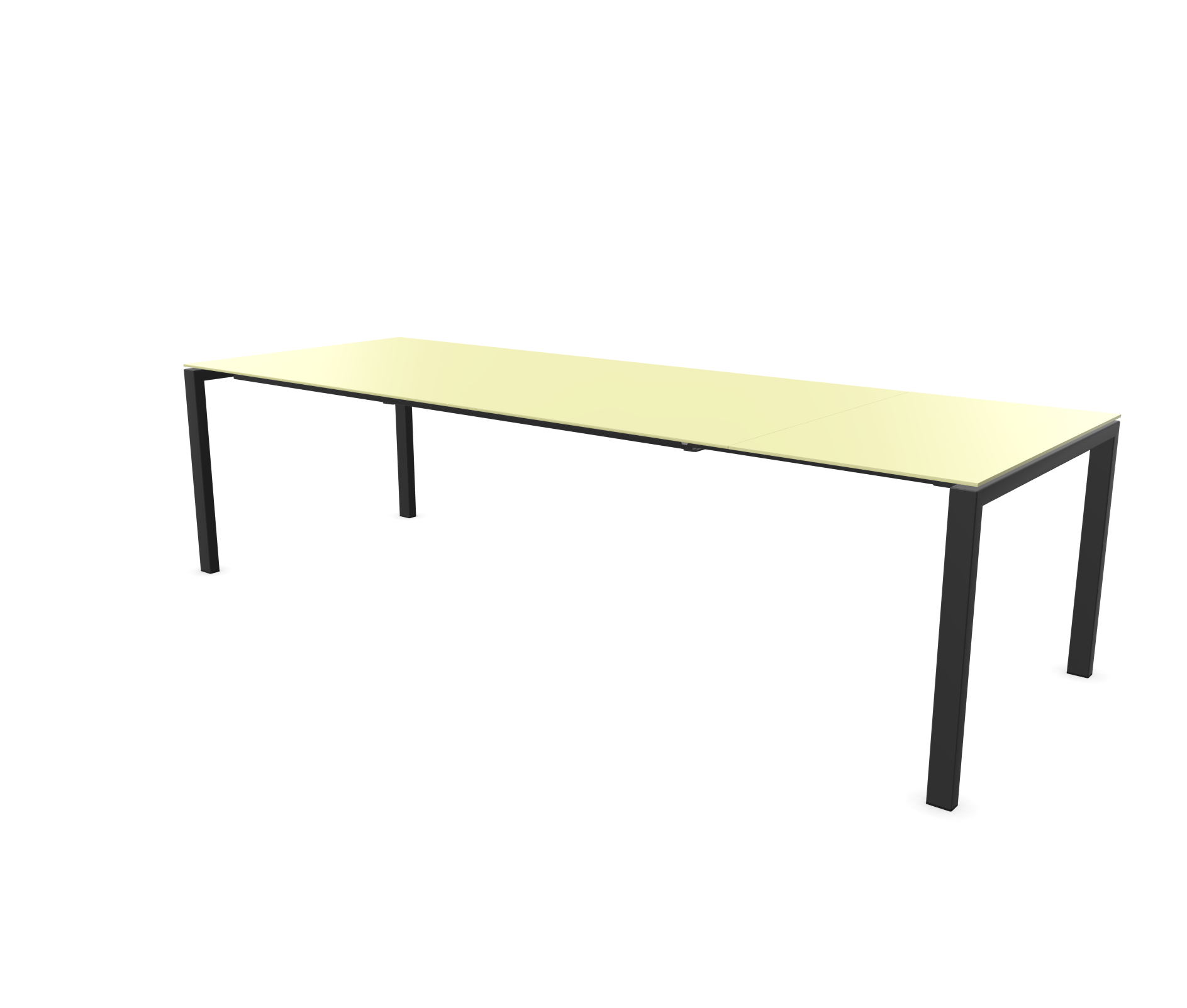 Lucerne pull-out table from Schaffner / Colour: boxwood yellow / Size: 220/280 x 100 cm