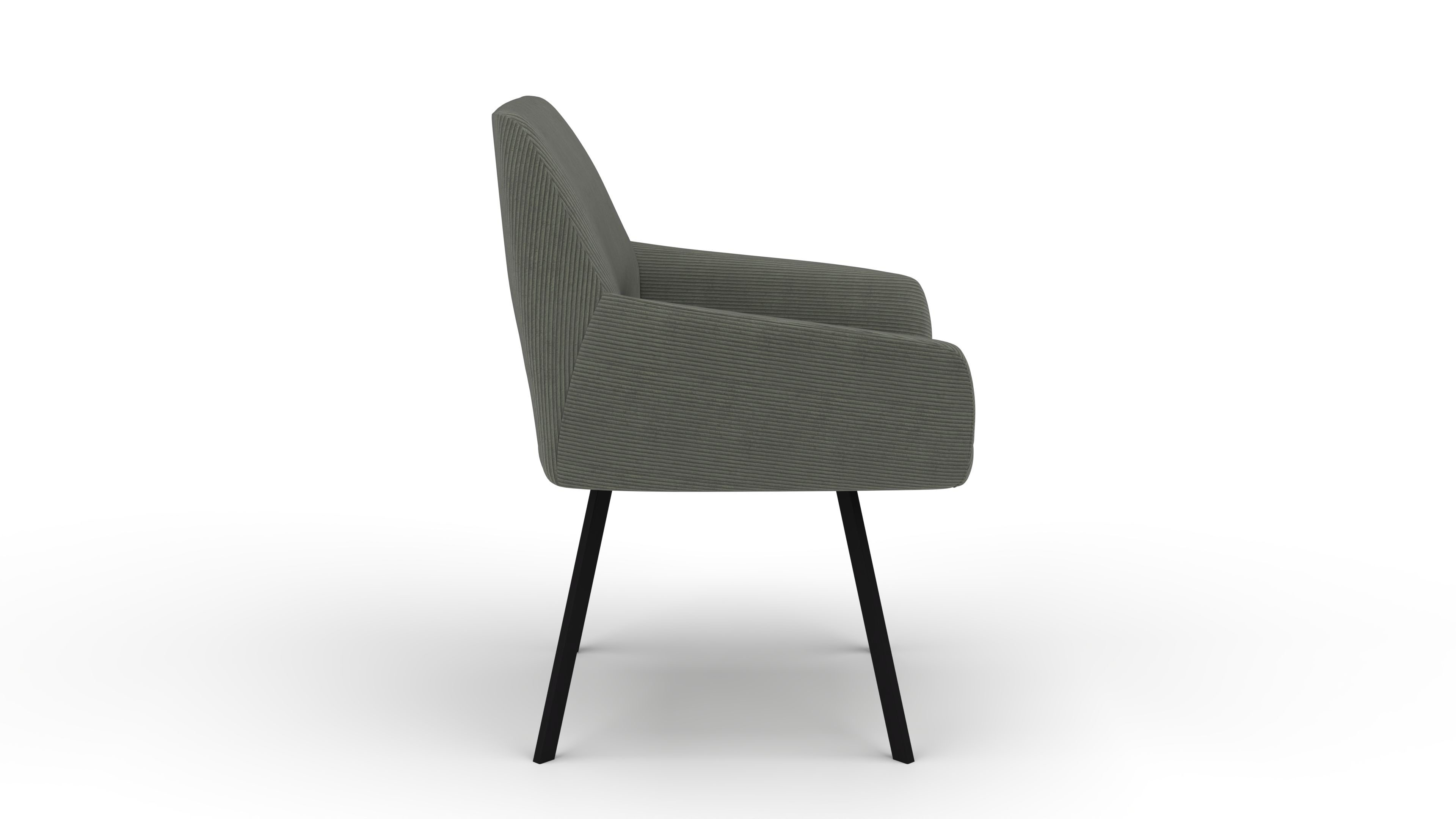 Stuhl Vega - von UrbanDesign | Drehfunktion, Fuss schwarz matt, Stoff forest