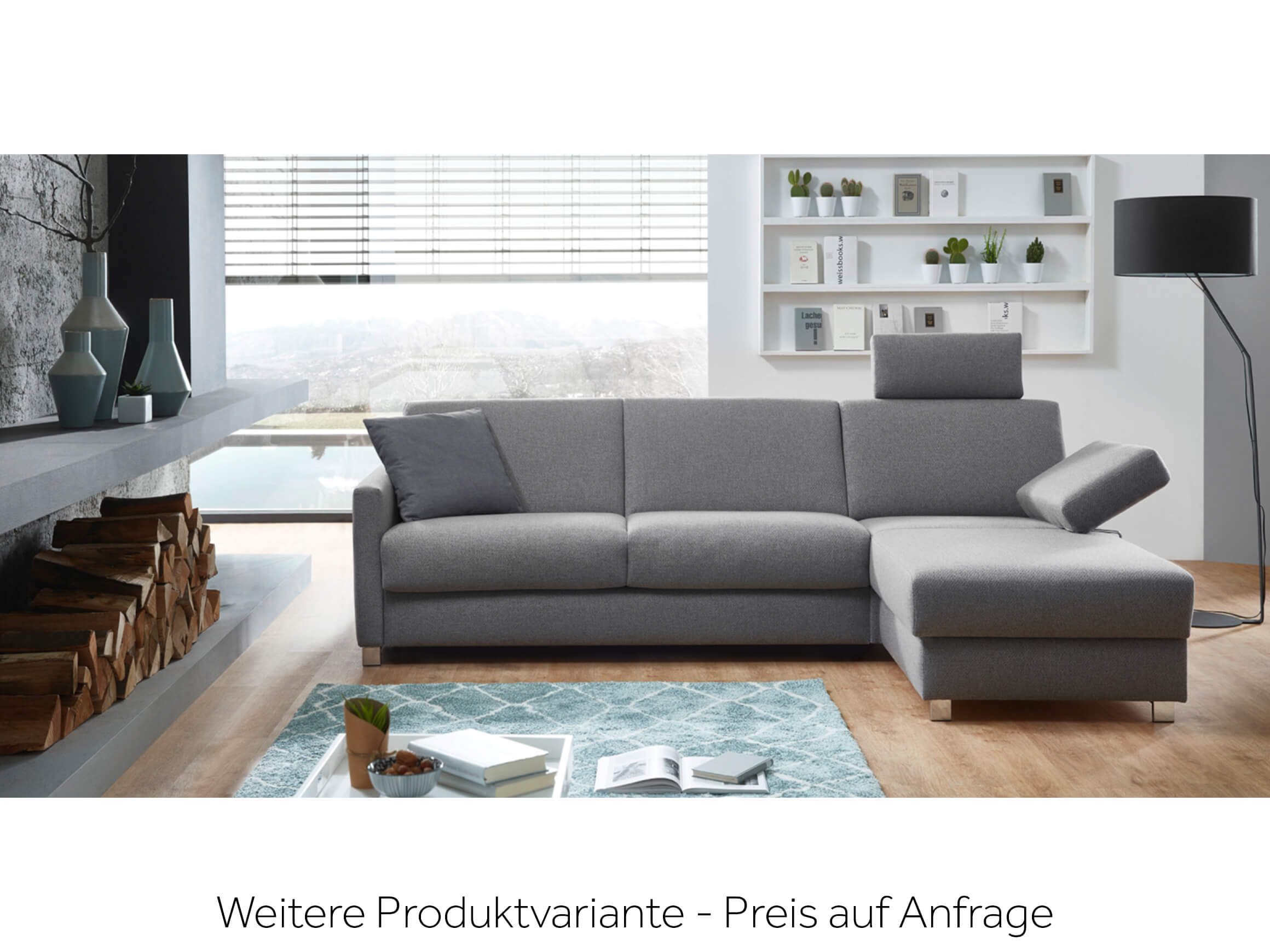 Bettsofa Mexico, Stoffbezug, Zylinderfuss Chrom, BxTxH: