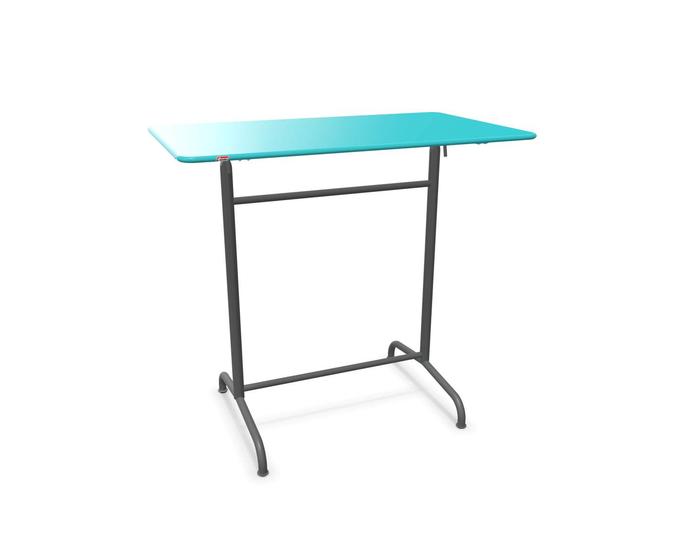 Metall-Stehtisch Rigi von Schaffner / Farbe: Türkis / Grösse: 120 x 70 cm