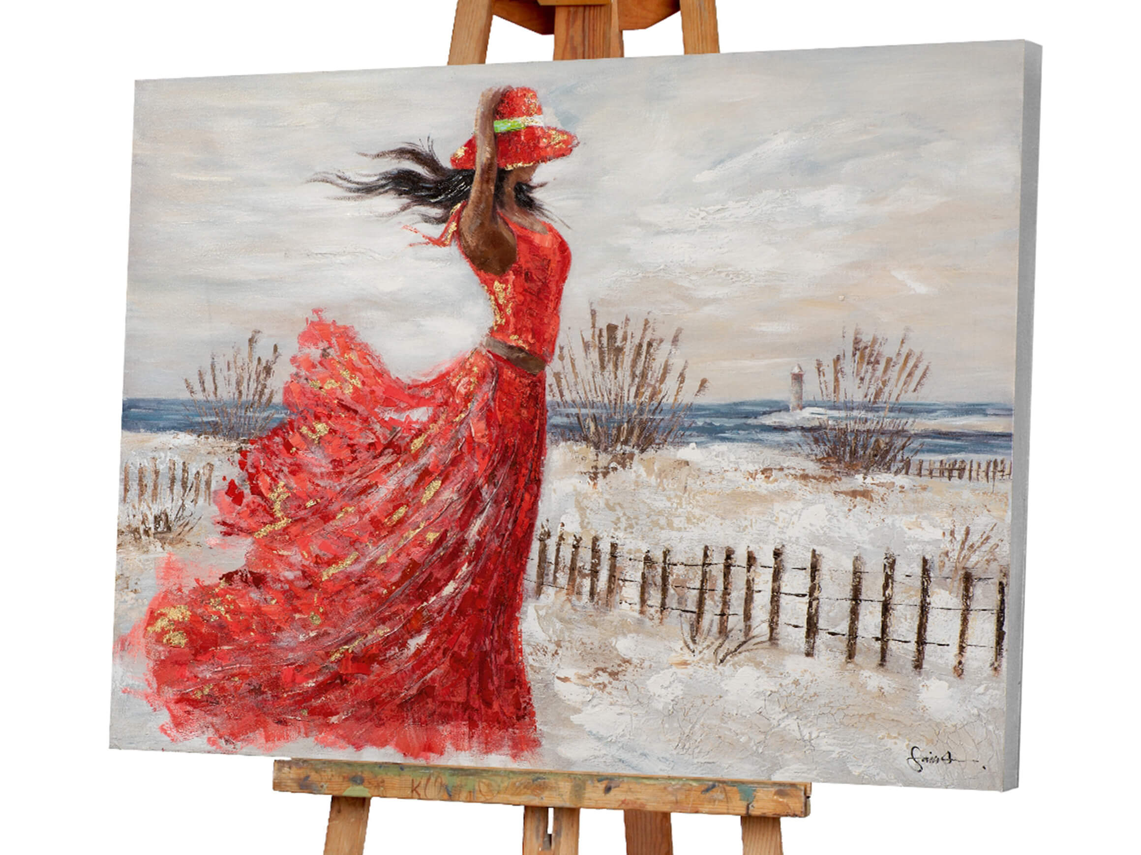 Bild Rotes Kleid am Strand image LAND