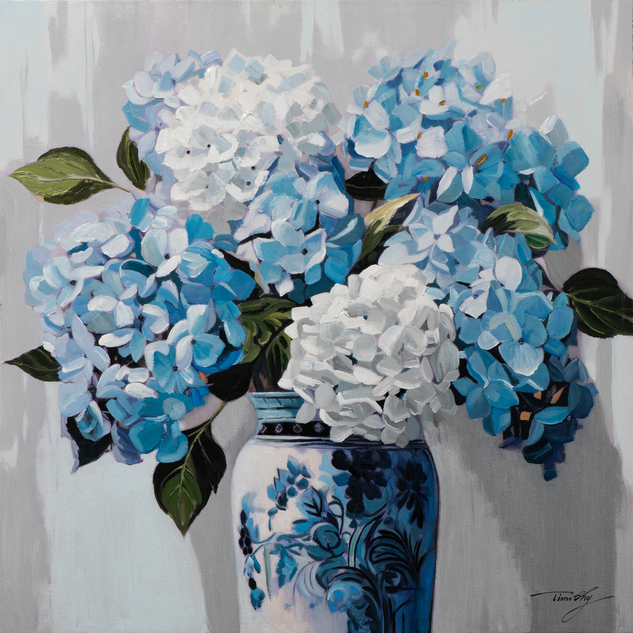 Gemälde-Blaue Hortensien-image LAND