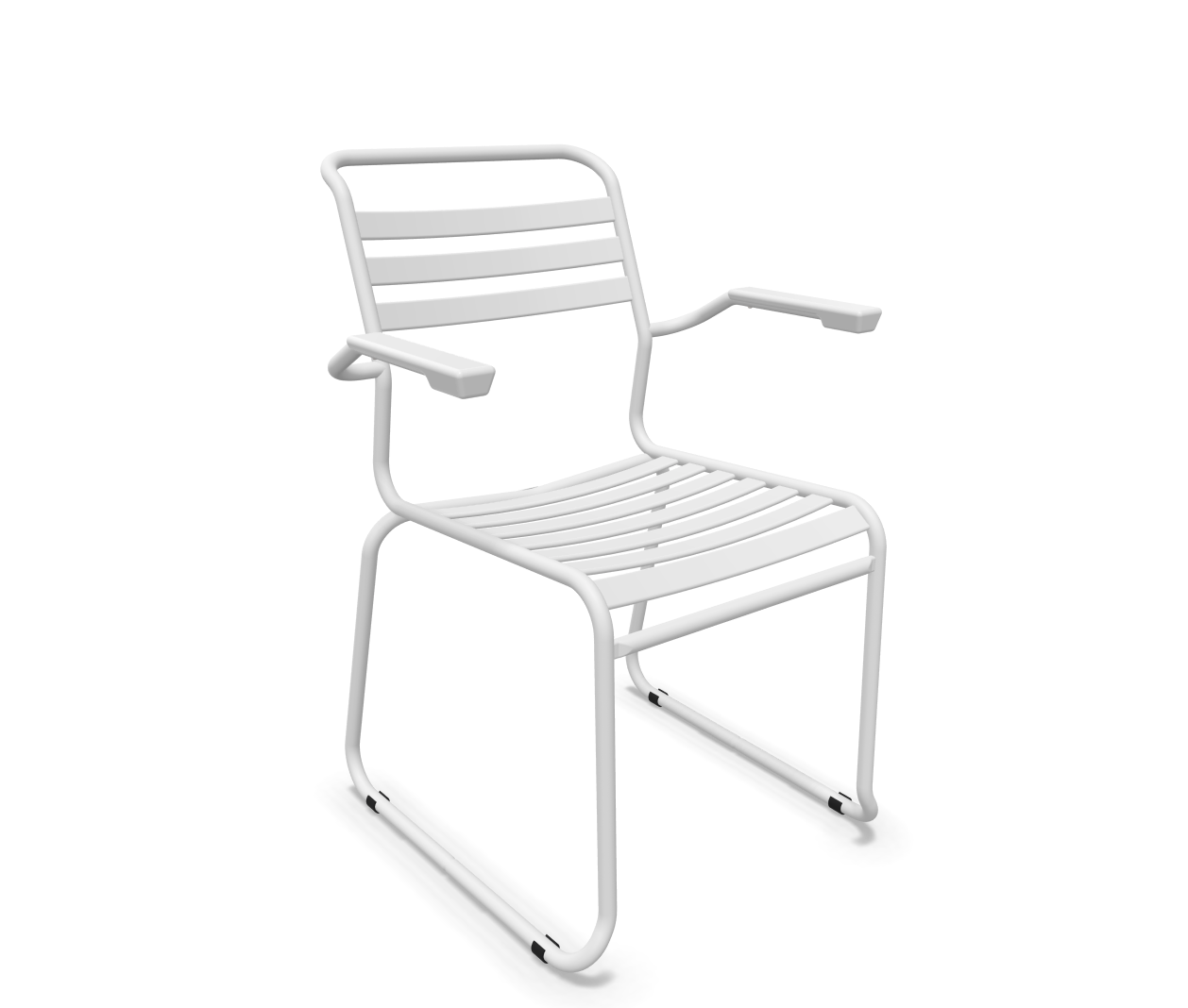 Schaffner Kufen-Lättli-Stuhl Säntis mit Lehne Weiss | Schubiger Möbel