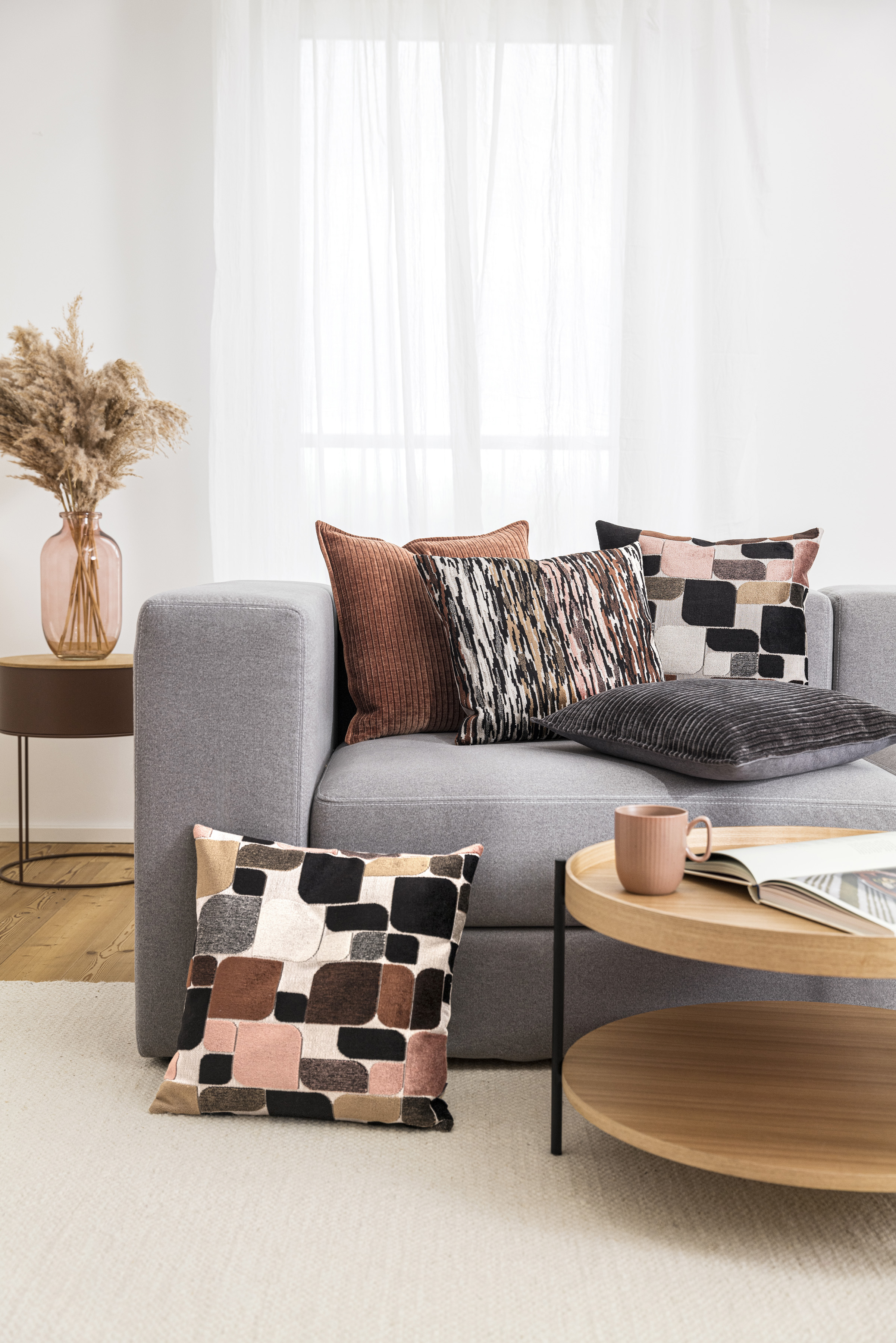 Kissenhülle Okiro, Schwarz 45x45 cm Magma / Farbe: