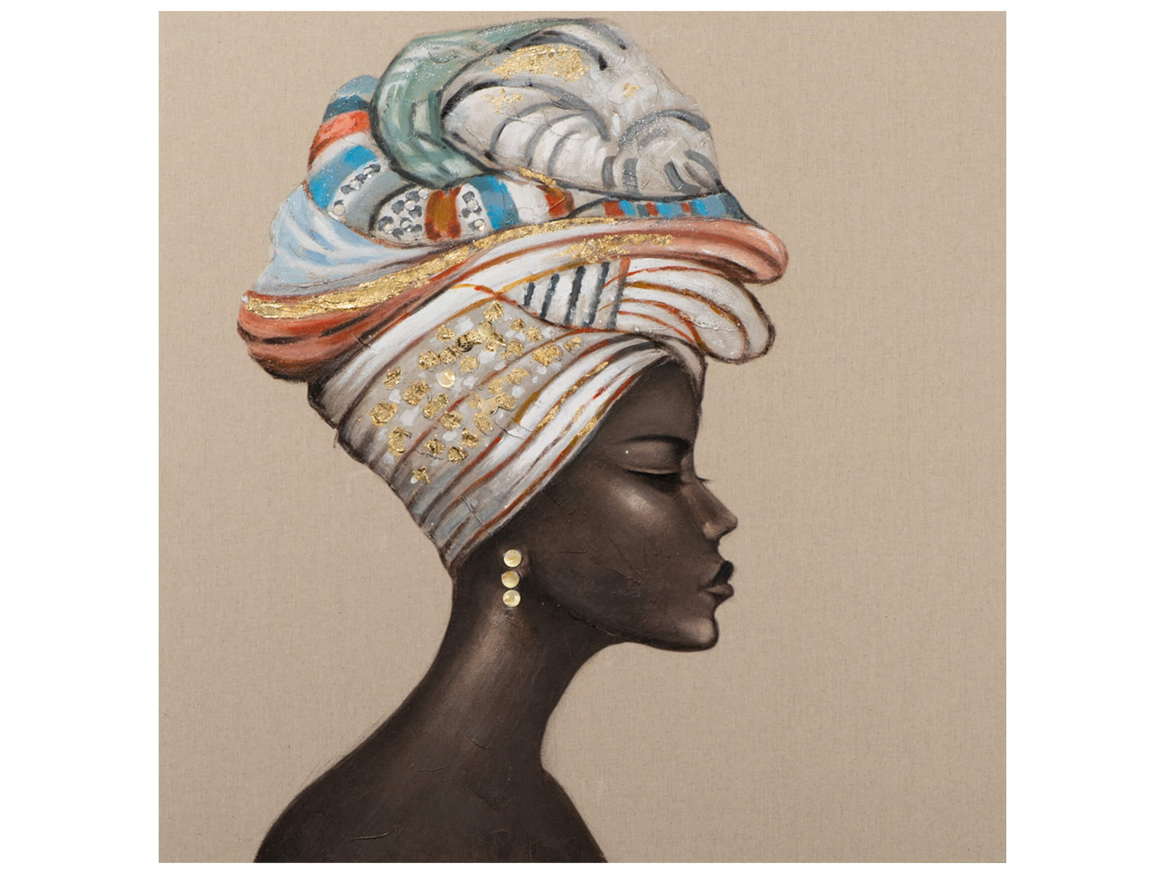 image LAND Bild Dunkle Schönheit mit Buntem Turban 2  | Schubiger Möbel