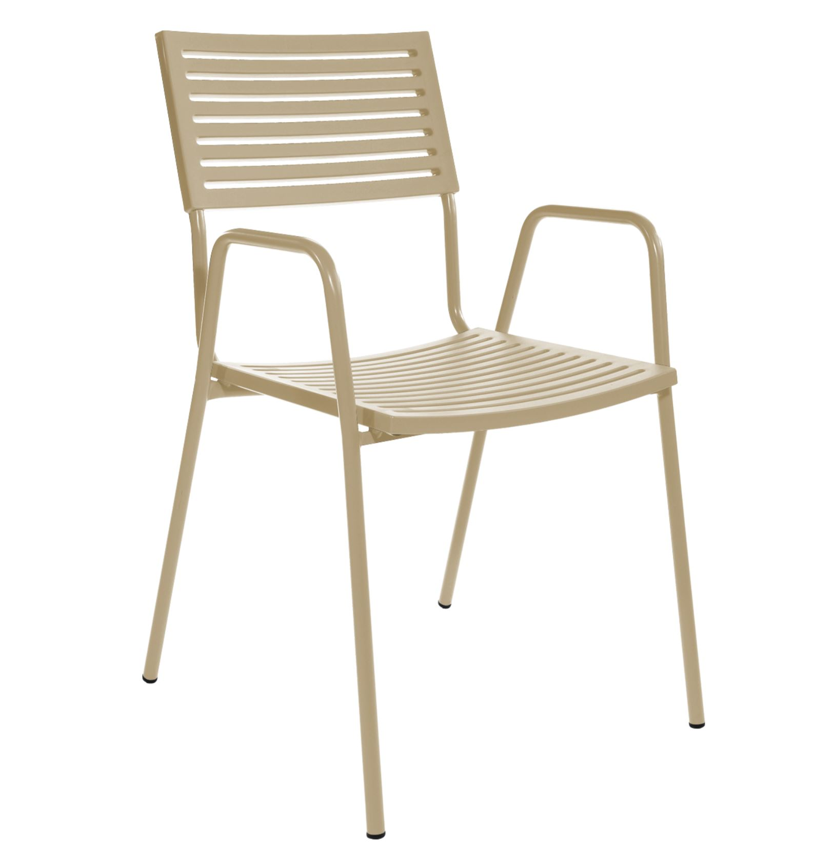 Chaise de jardin Lamello avec dossier de Schaffner / Couleur : brun pastel / Dimensions : 52 x 60 cm