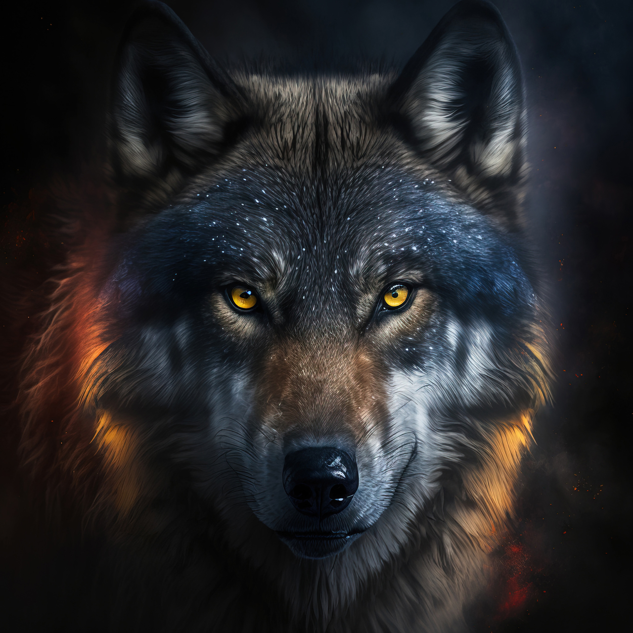 Canvas-Mysterious Wolf-image LAND