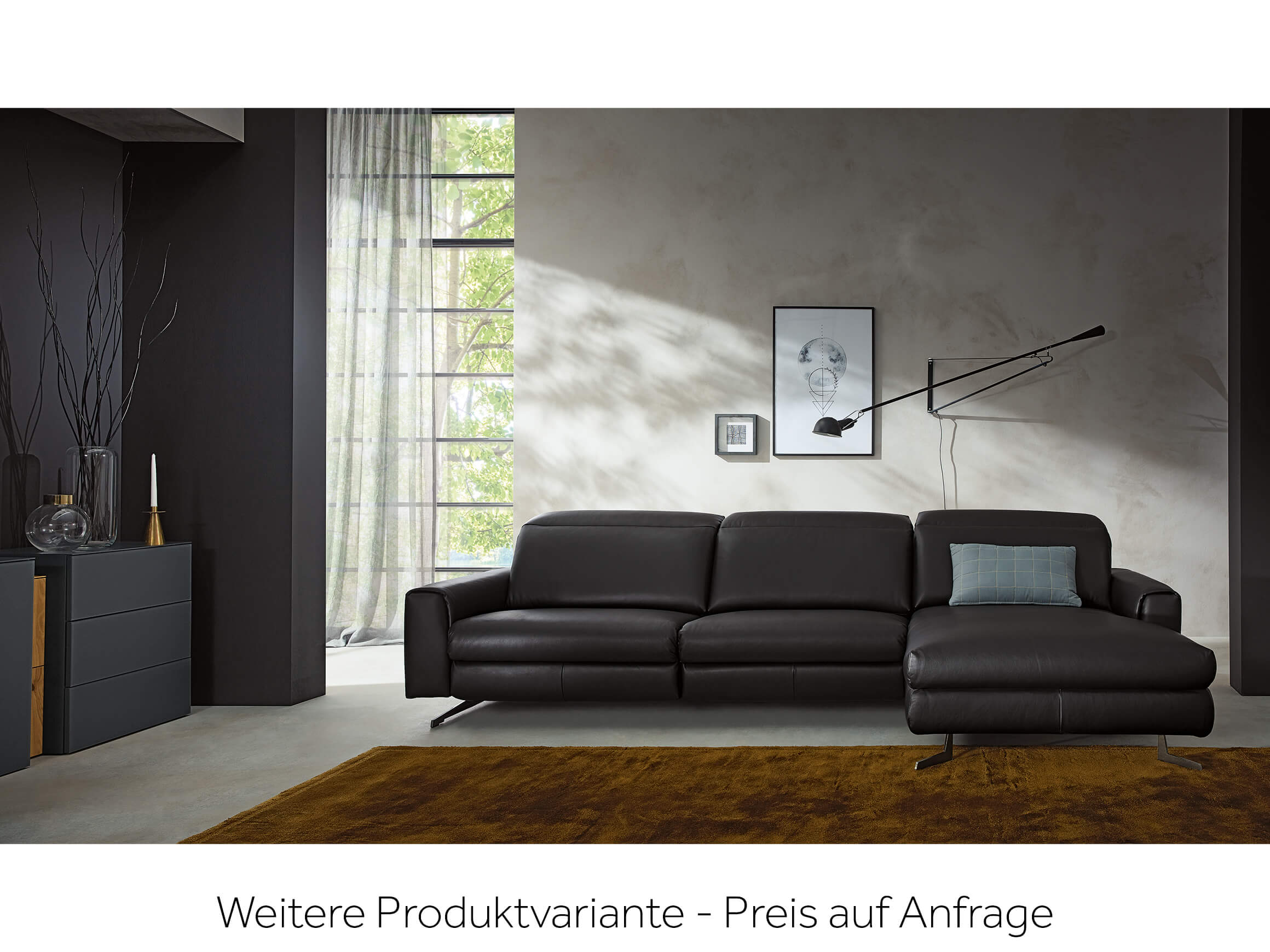 Sofa Valeria Rom / Farbe: Olive / Bezugsmaterial: Leder