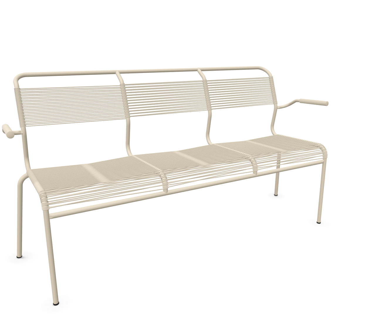 Schaffner Spaghetti-3er-Bank Säntis mit Lehne Beige | Schubiger Möbel