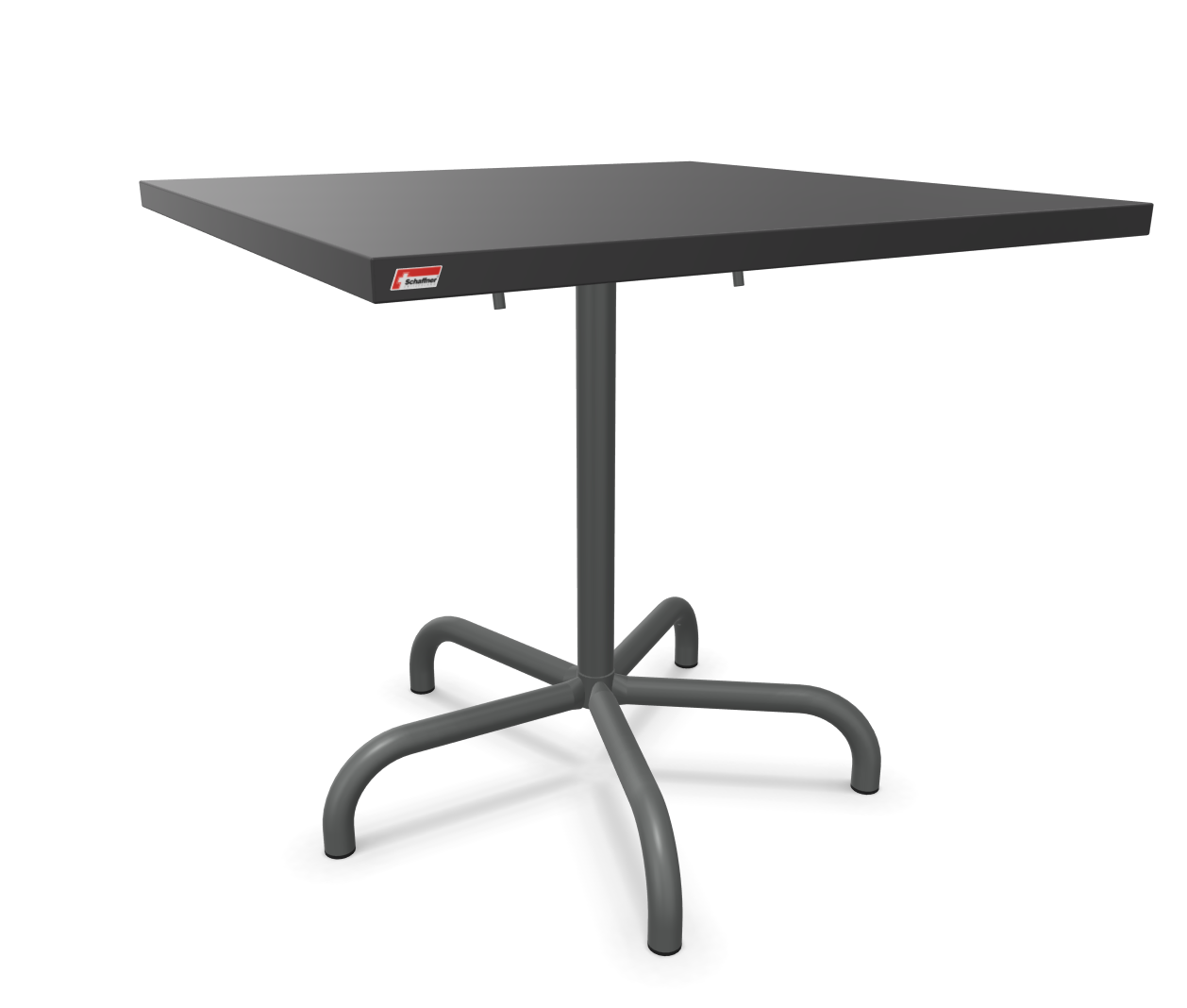 Table métallique Säntis Quadratisch de Schaffner / Couleur : anthracite / Dimensions : 80 x 80 cm