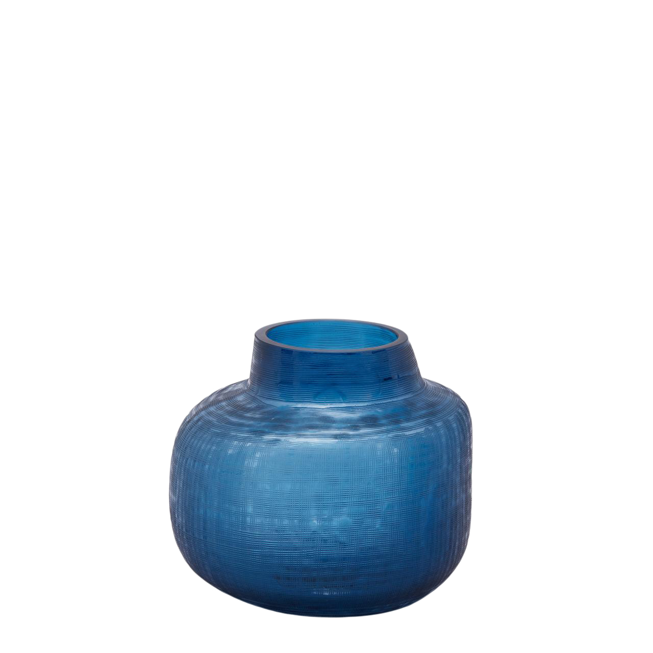 Edg Vase Trame Glas Blau H: 20 cm Blau | Schubiger Möbel