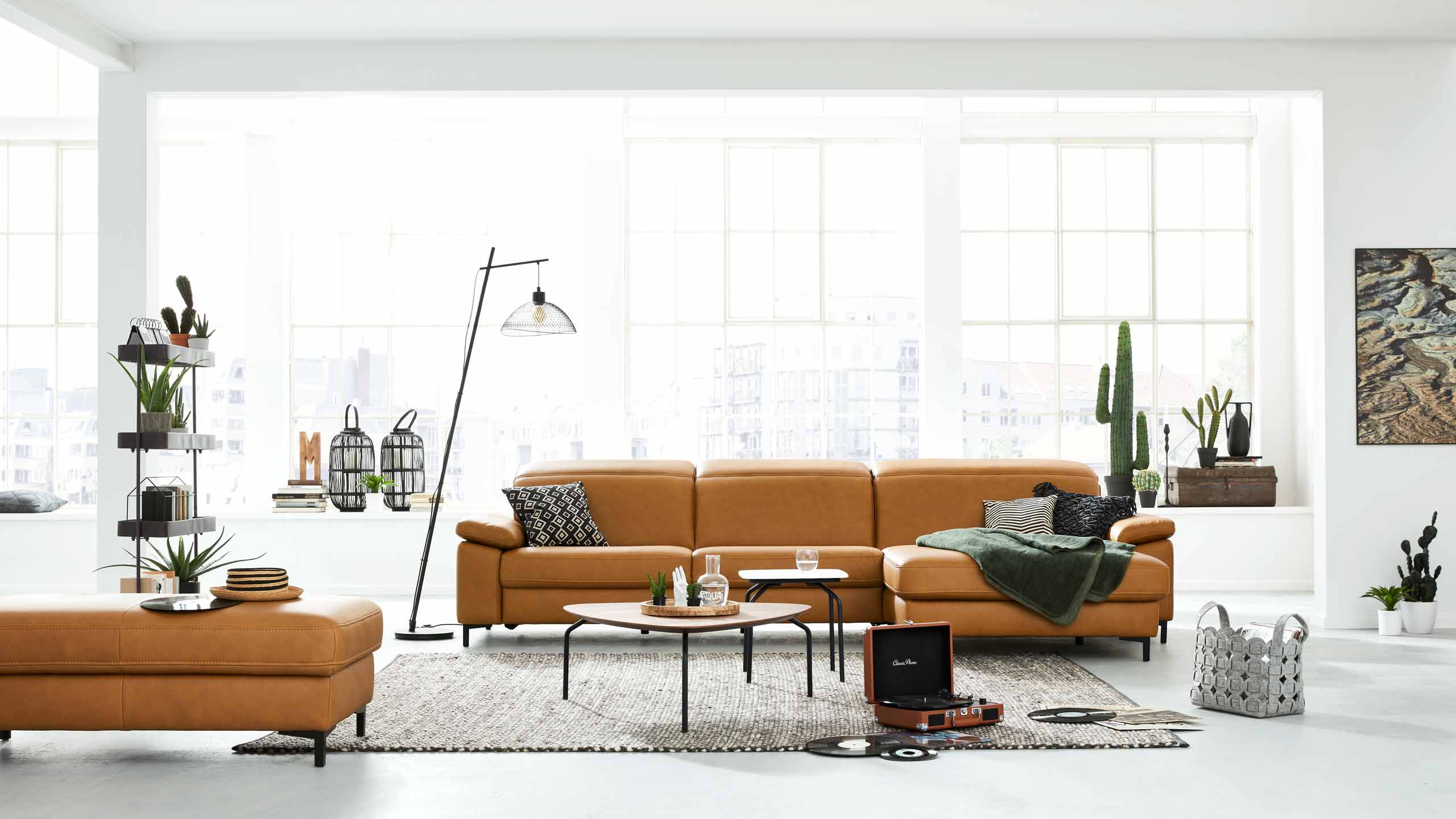 Ecksofa Kriens Basic Polipol / Farbe: Stone / Material: Stoff Basic