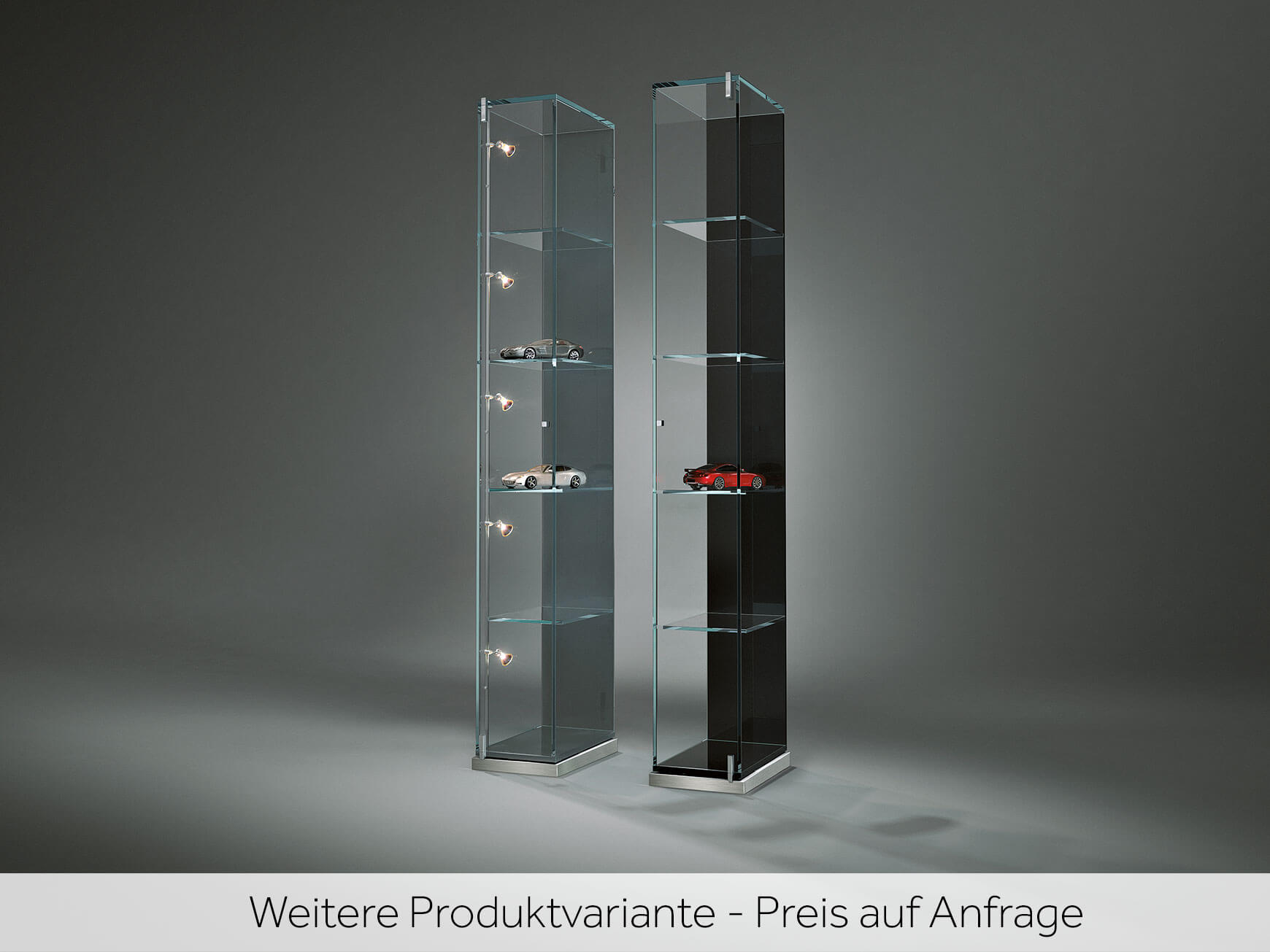Vitrine Fahsai, Glas Optiwhite, Lack Schwarz, b 27 cm h