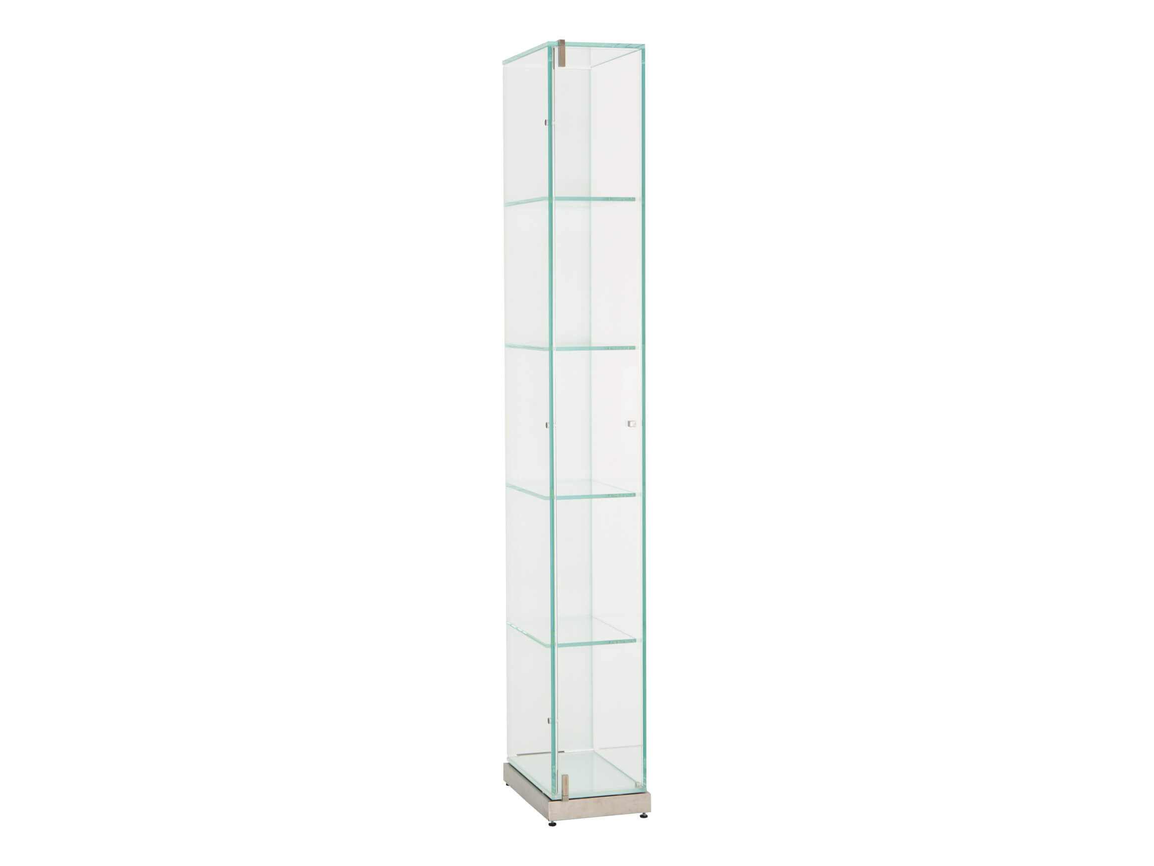 Vitrine Fahsai, Klarglas, Edelstahl, b 27 cm t 42 cm h 192 cm