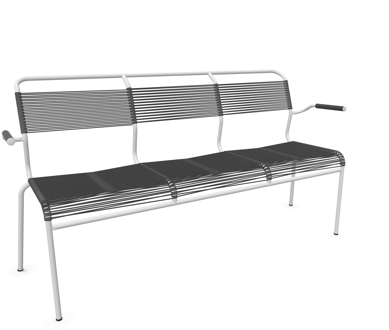 Schaffner Spaghetti-3er-Bank Säntis mit Lehne Grau | Schubiger Möbel