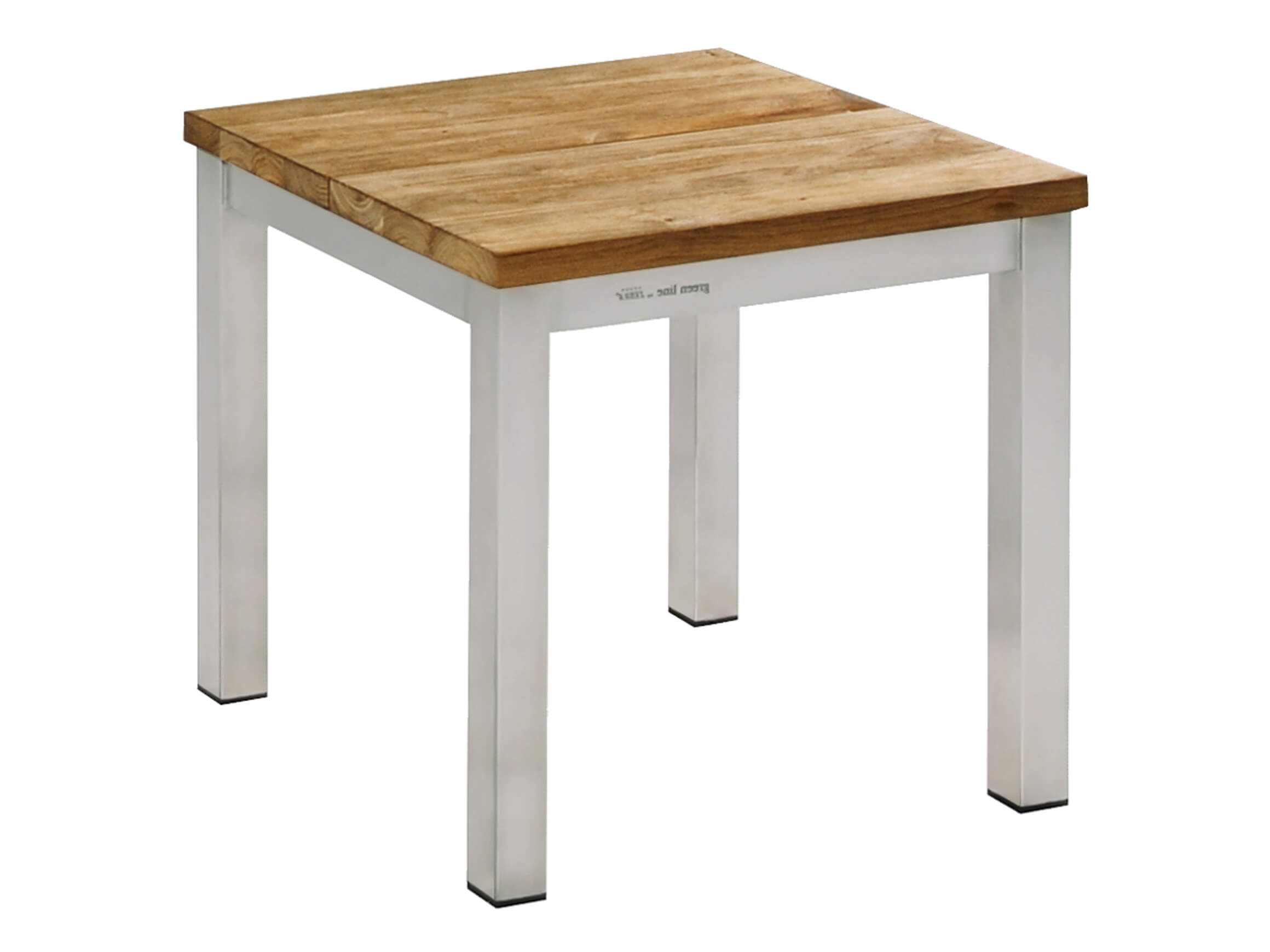 Garden stool Naxos, recycled teak, stainless steel, w 45 cm d 45 cm h 45 cm