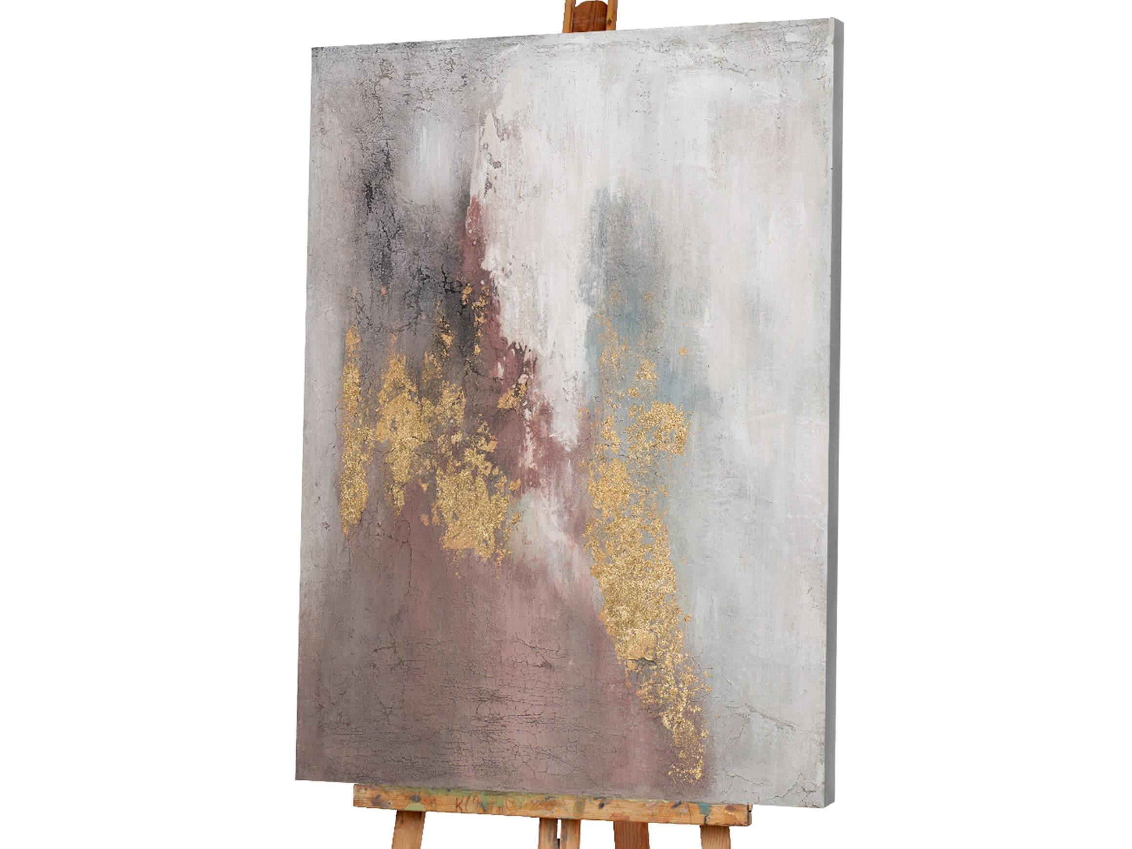 Bild Abstrakte Farbkomposition mit Rose und Gold image LAND