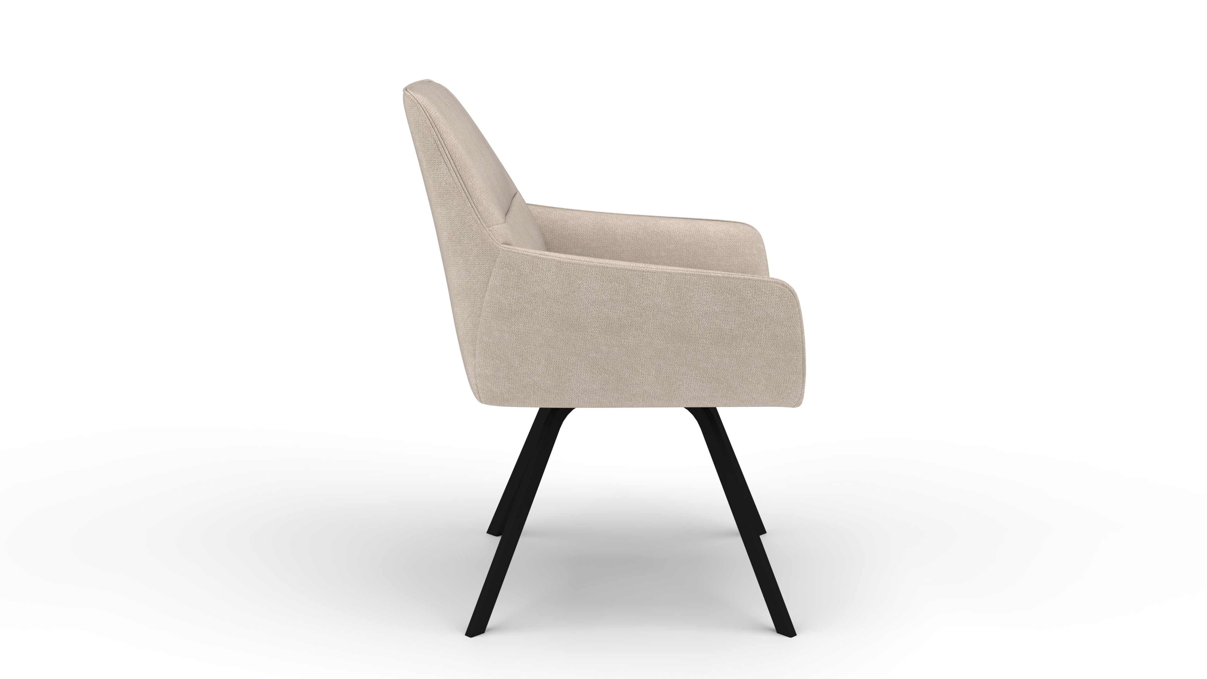 Stuhl Bellatrix - von UrbanDesign | Drehfunktion, Fuss schwarz, Stoff Cream