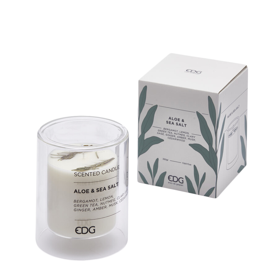 Scented candle aloe and salt H: 12 cm Edg