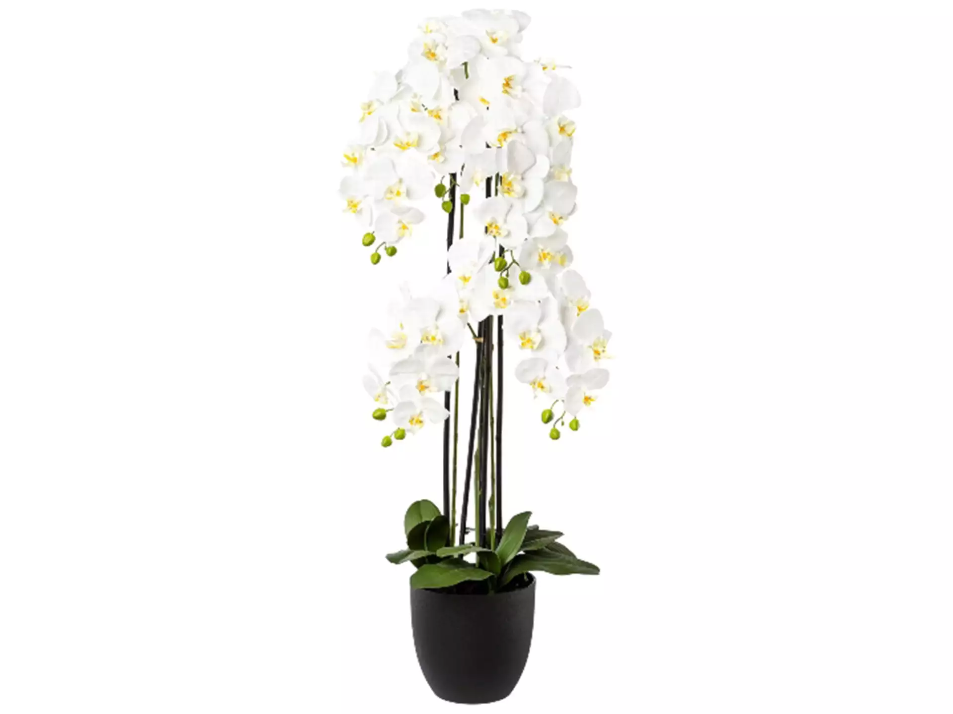 Kunstpflanze Orchidee Weiss im Topf H: 119 cm Gasper