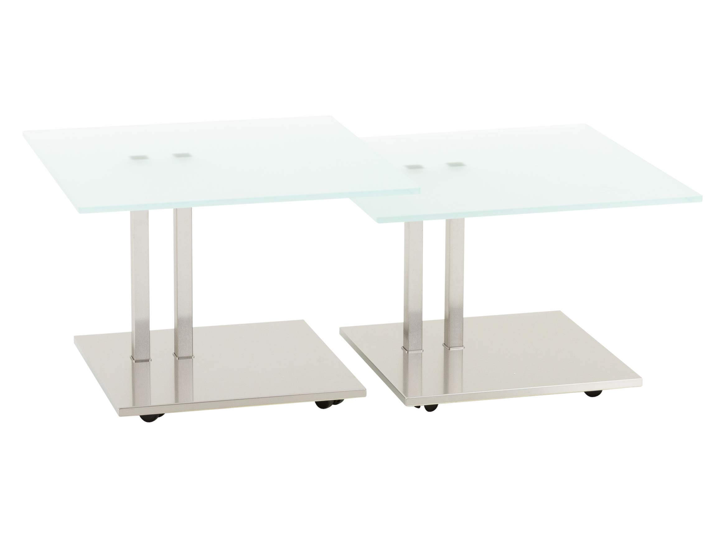 Beistelltisch Kolo, Optiwhite Glasplatte, Gestell