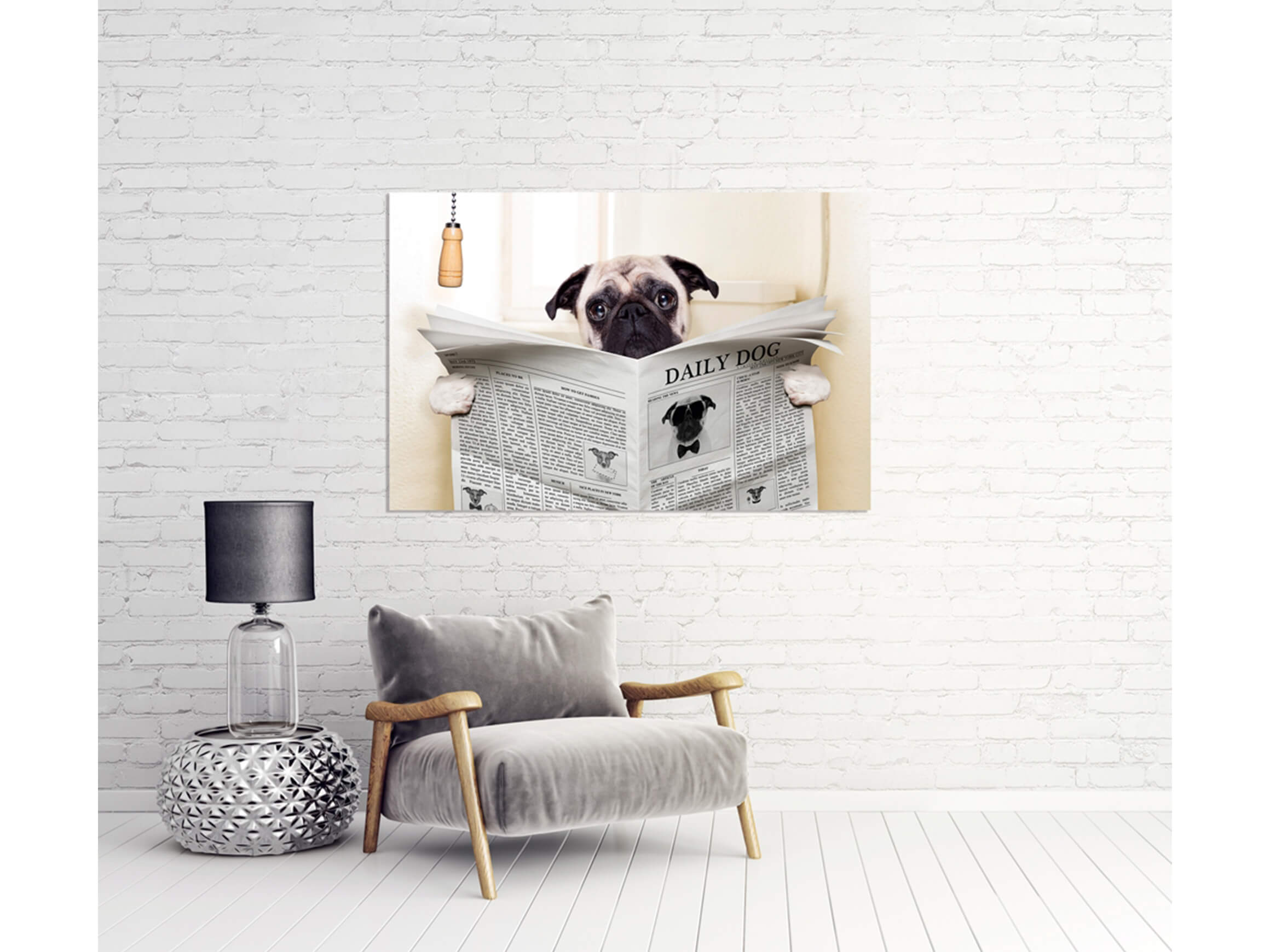 1000 Teile Puzzle Mops Liest Zeitung - 26x38cm Denksport Für Erwachsene