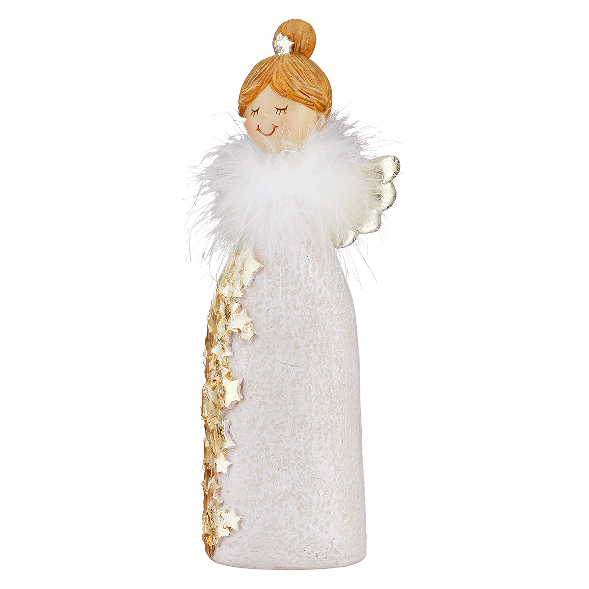 Figur Engel, Sternmuster, Creme H: 17 cm Gilde