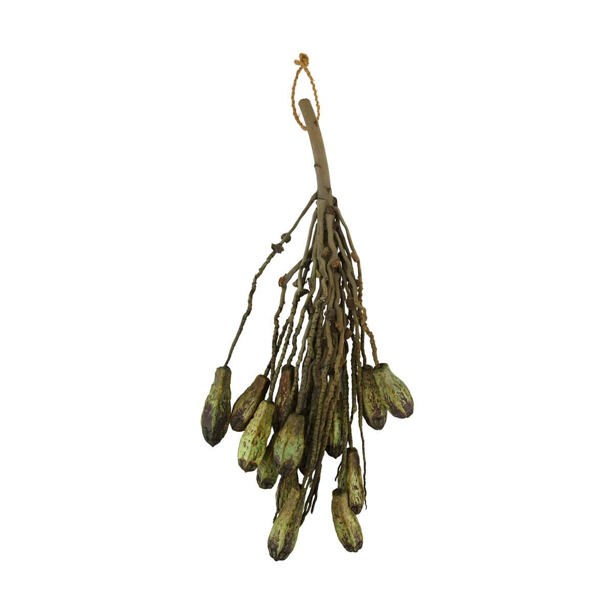 Decofinder Kunstblume Zweig mit Mahagoni Coco Grün H: 65 cm Holzfarbig | Schubiger Möbel