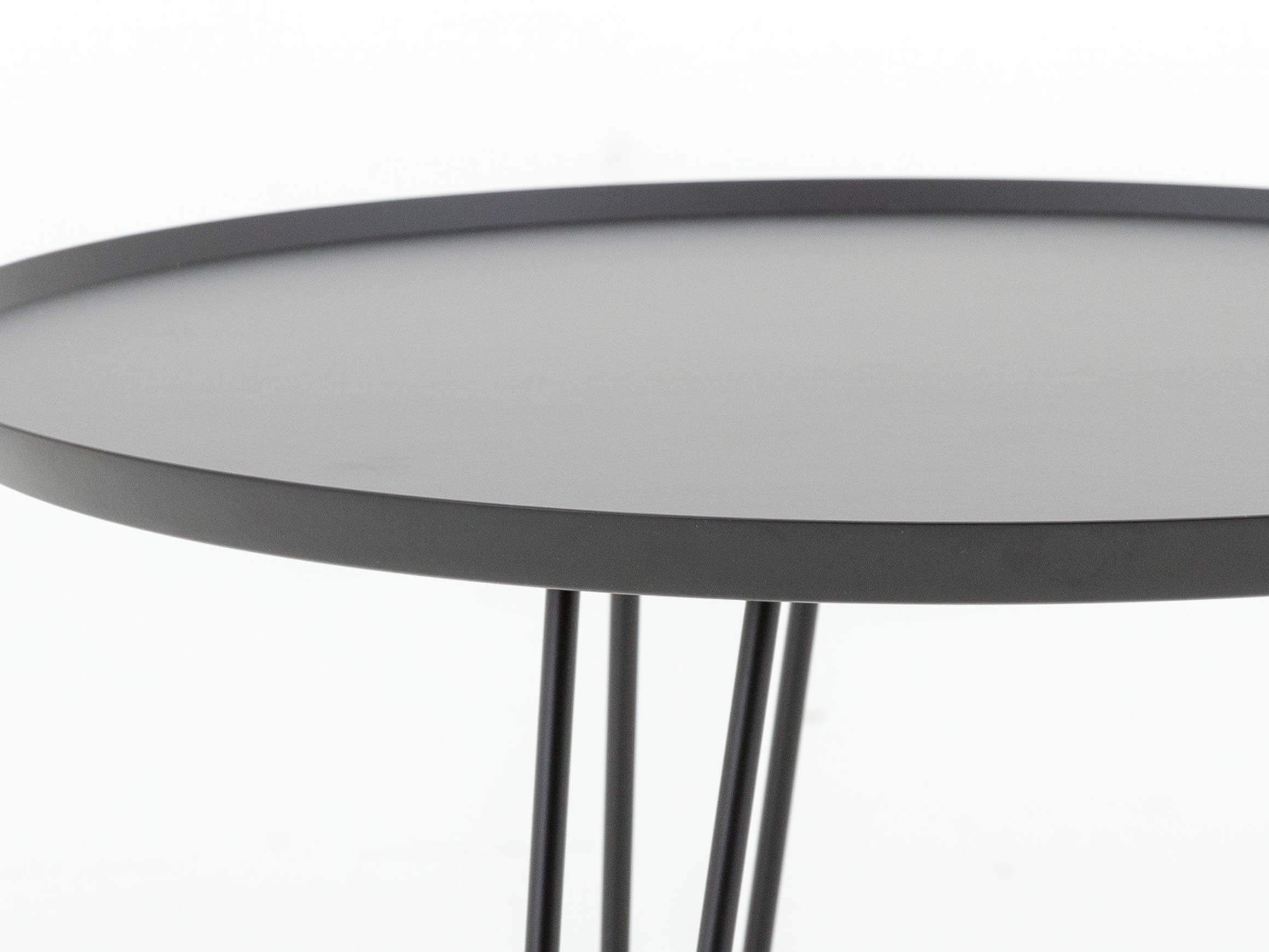 Beistelltisch Stellato Aus Leder / Farbe: Black/ h: 45 cm