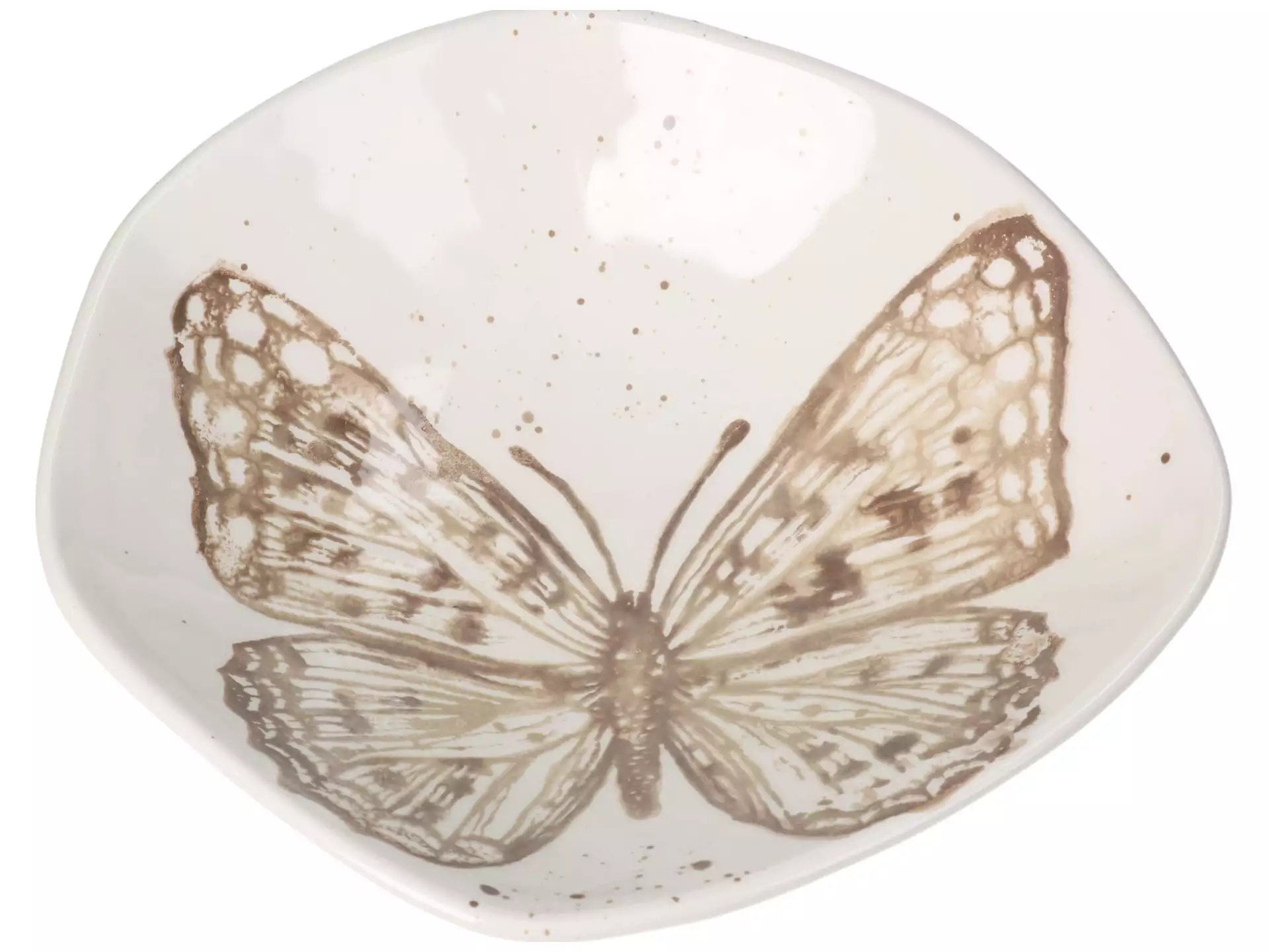 Schale Schmetterling, Keramik H: 5 cm Kersten / Farbe: Grau Weiss