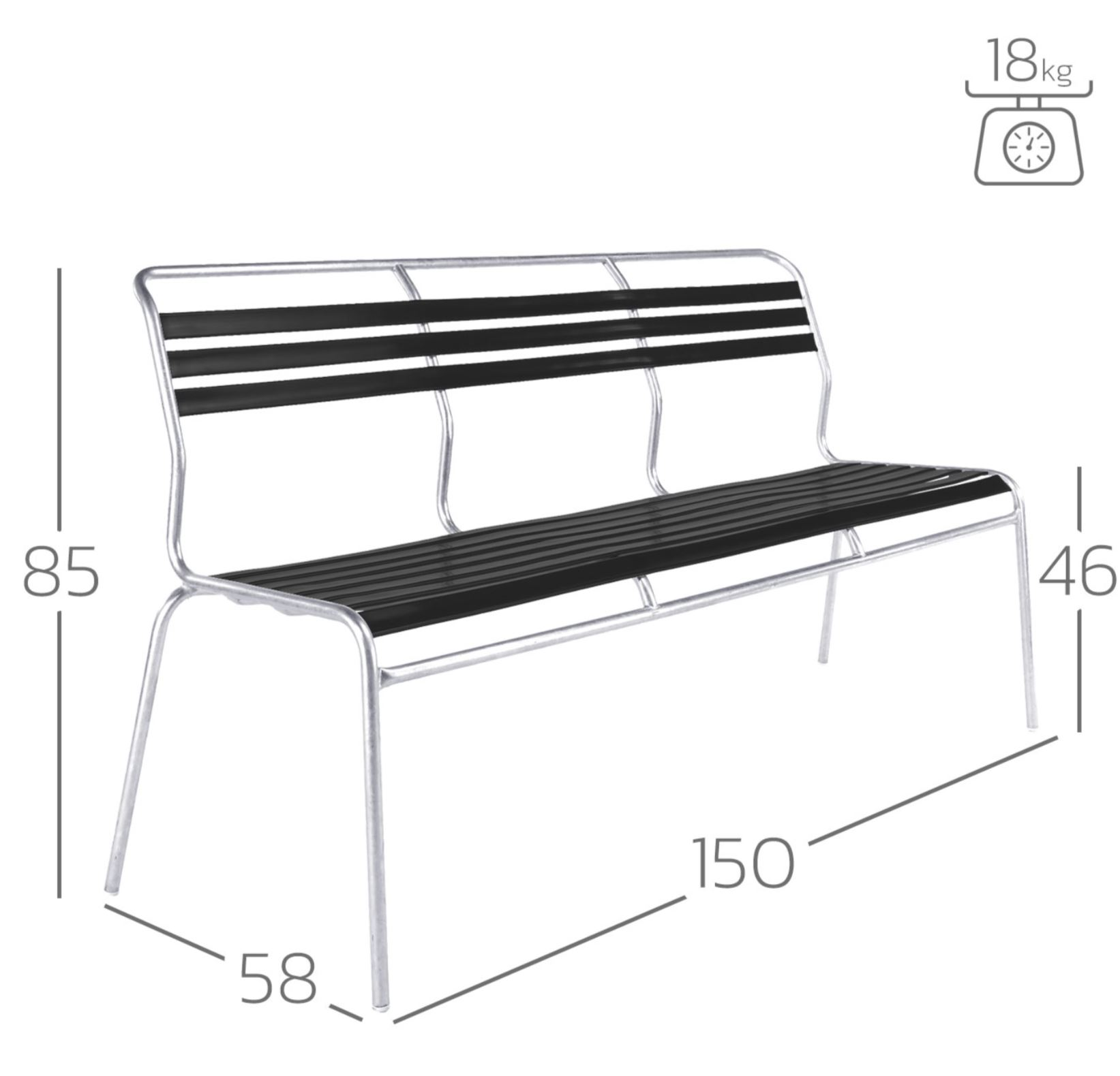 Säntis bench from Schaffner / Colour: pastel brown / Size: 150 x 58 cm