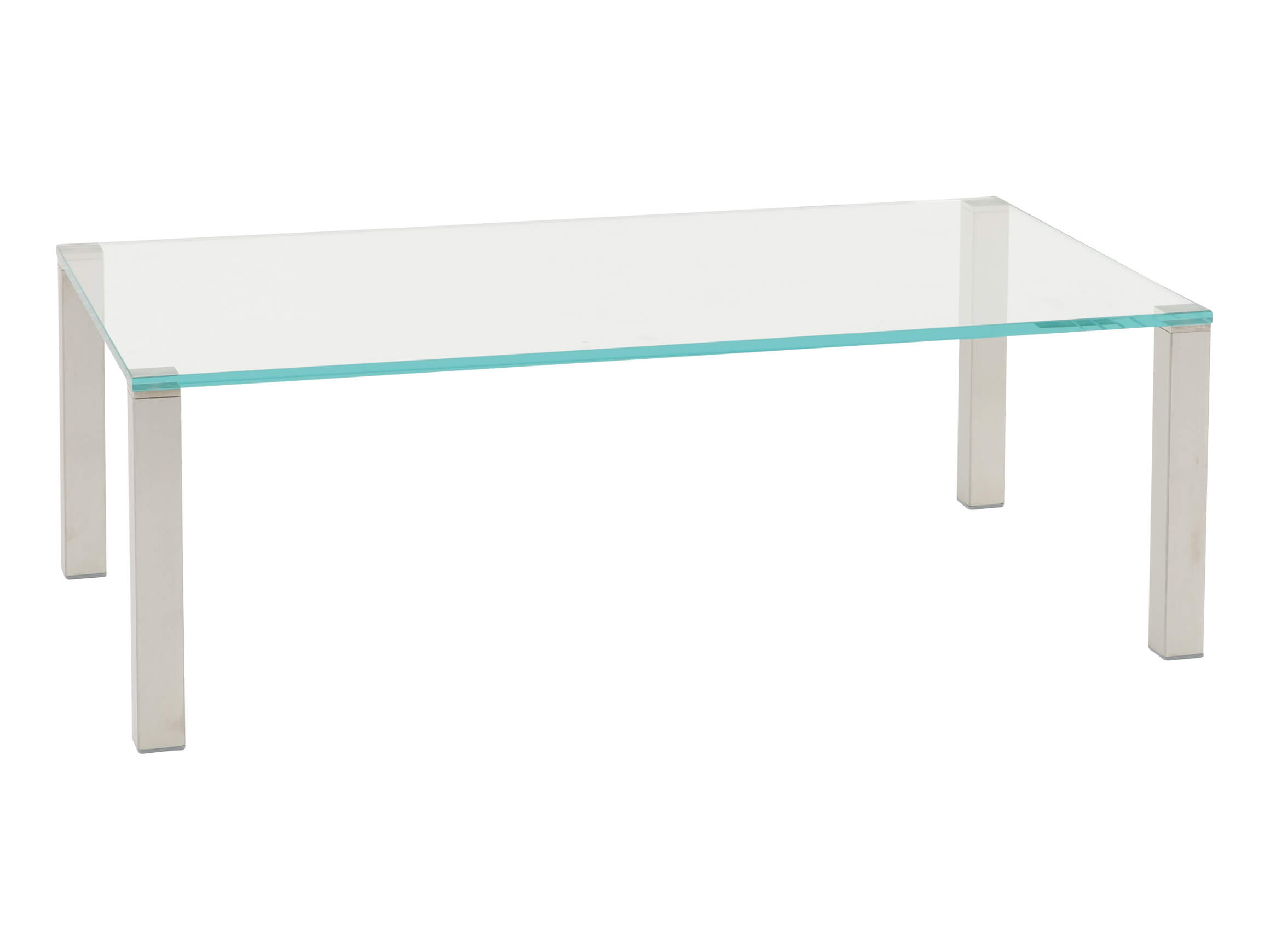 Salontisch Queen, Floatglas Klar, Edelstahl, b 120 cm t 70 cm h 40 cm