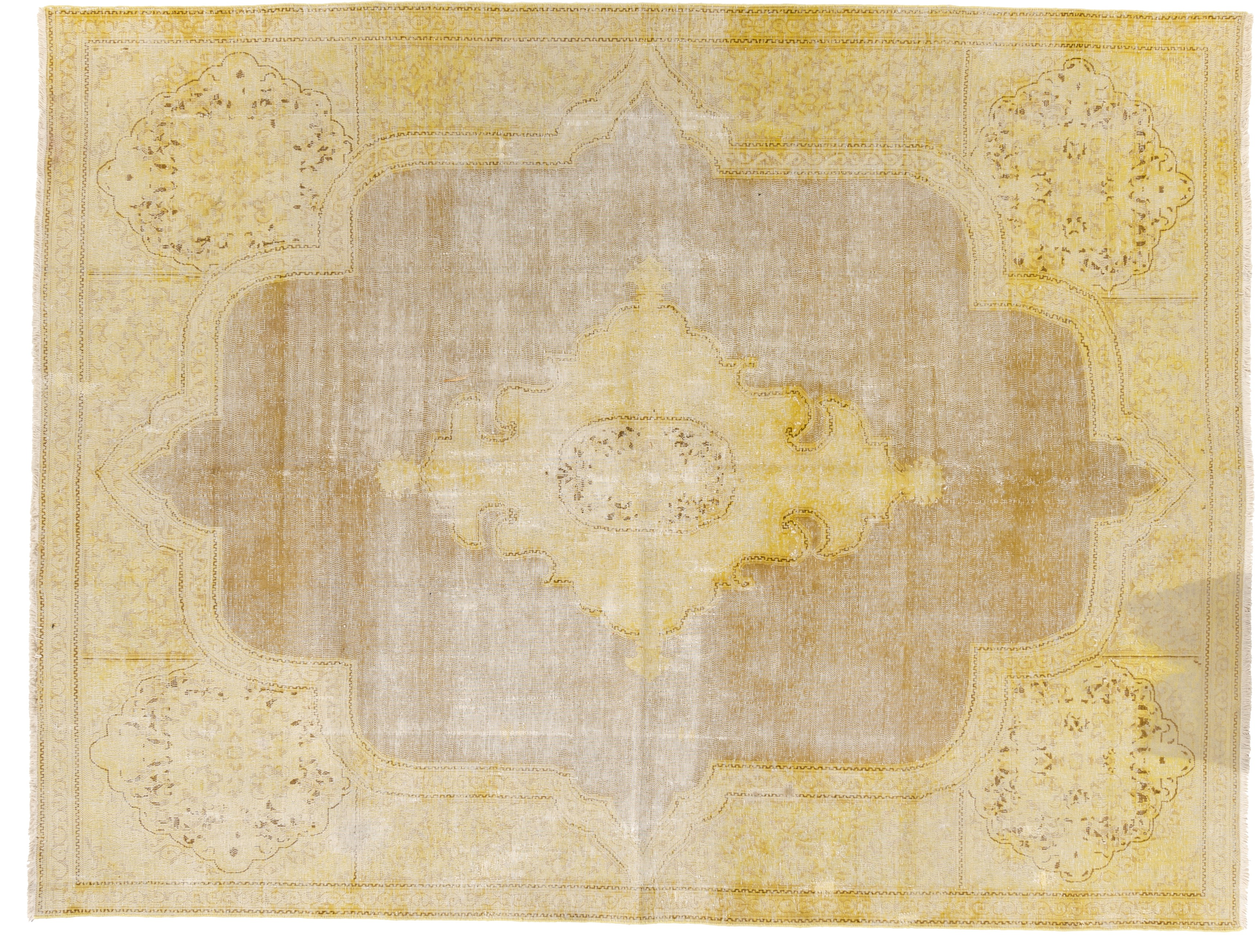 Moderner Teppich Vintage Negra/ Farbe: Gelb / Masse (BxT) :192x252 cm