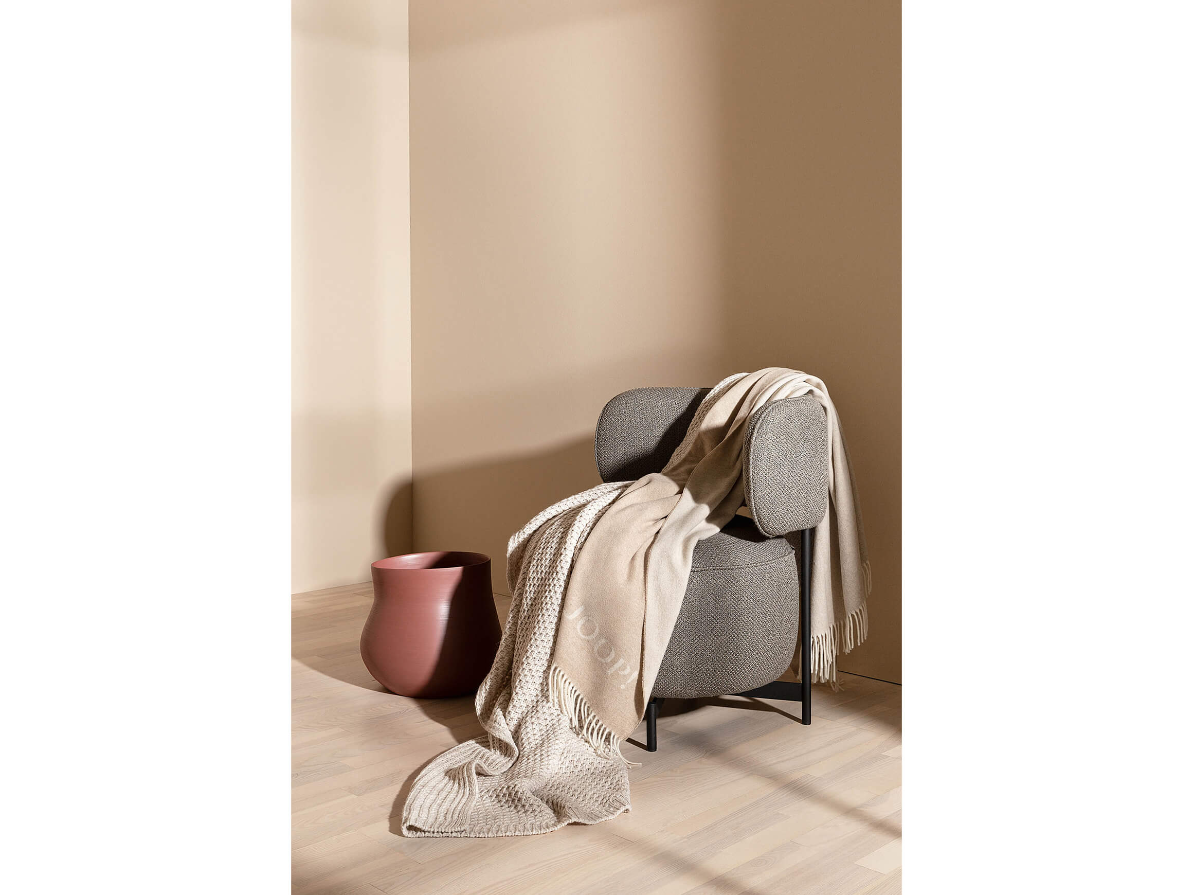 Plaid Fine Doubleface Creme-Natur 130x180 cm Biederlack / Farbe: Creme Natur