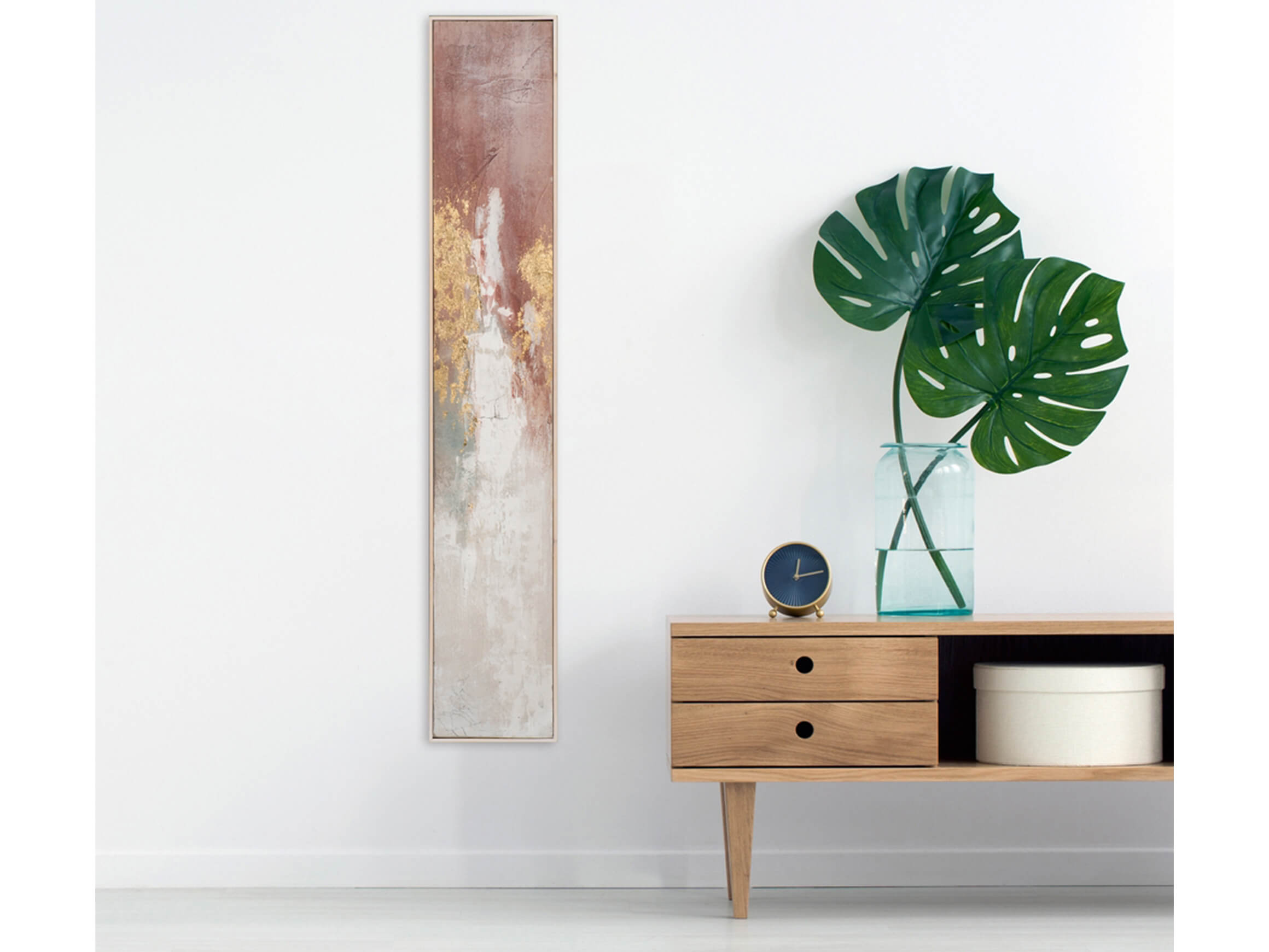 Bild Schmale Abstrakte Farbkomposition mit Rose+gold 2 image LAND