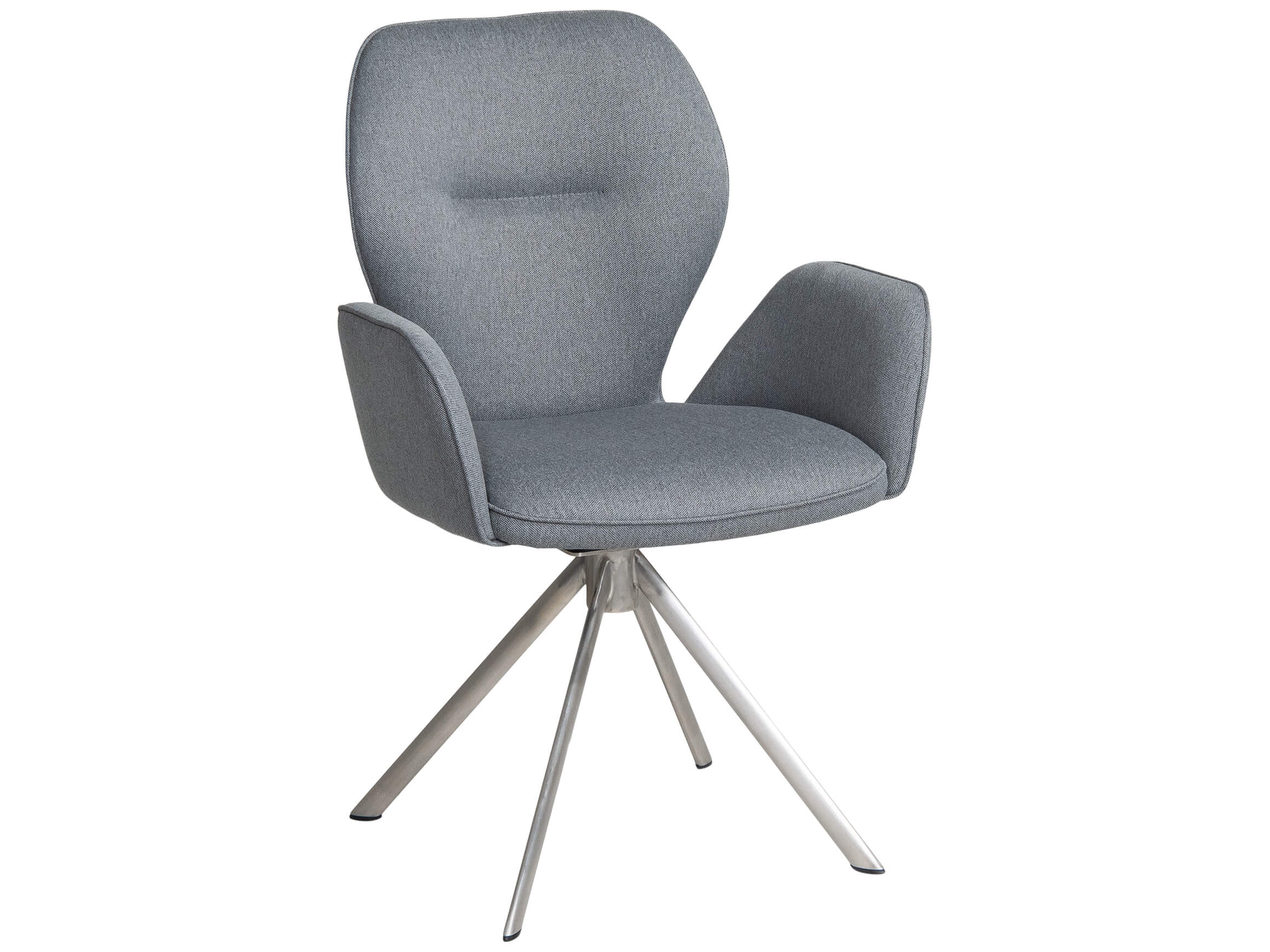 Drehstuhl Carmen Edelstahl Niehoff / Farbe: Grau / Bezugsmaterial: Stoff