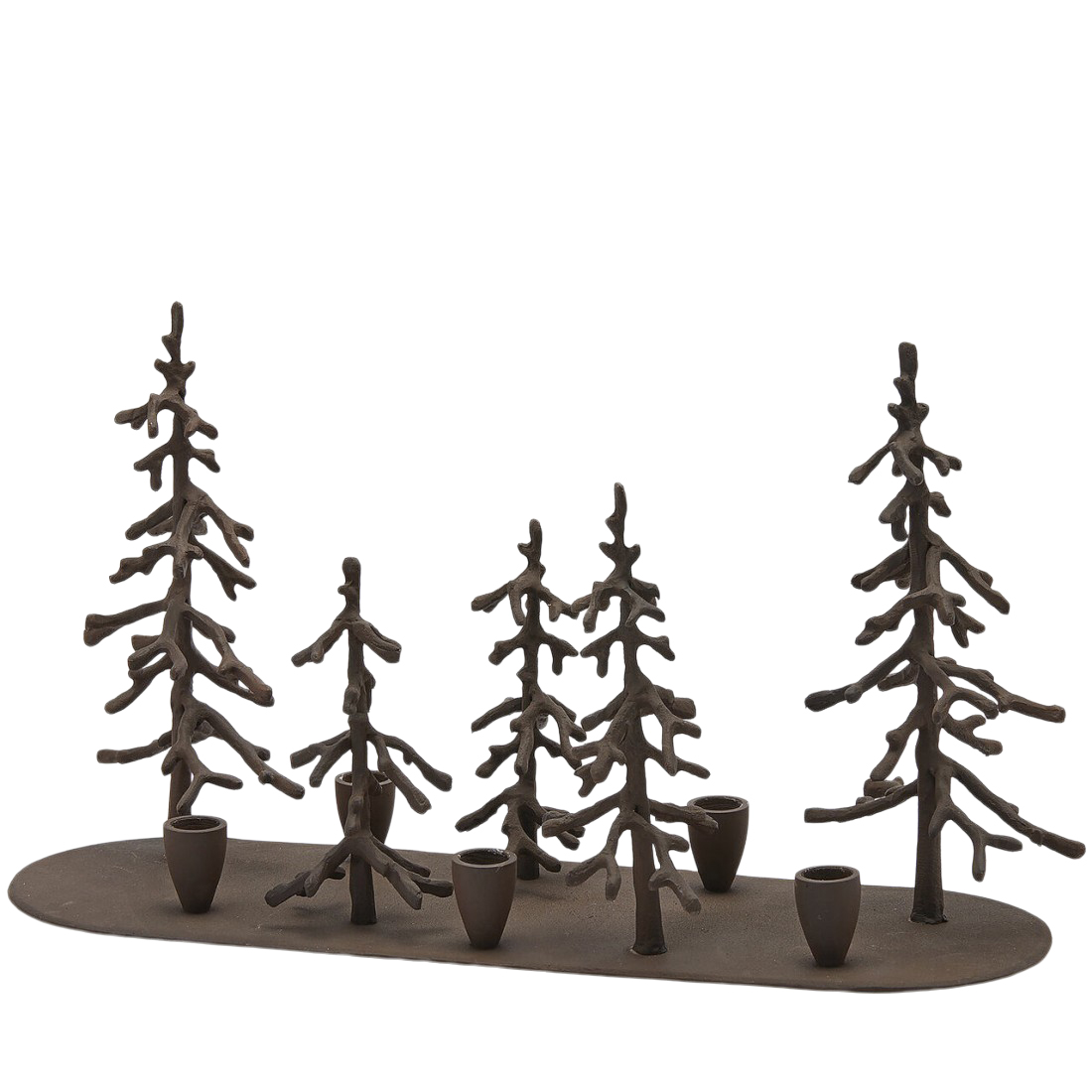 Edg Kerzenständer Waldlandschaft Metall Braun H: 28 cm  | Schubiger Möbel