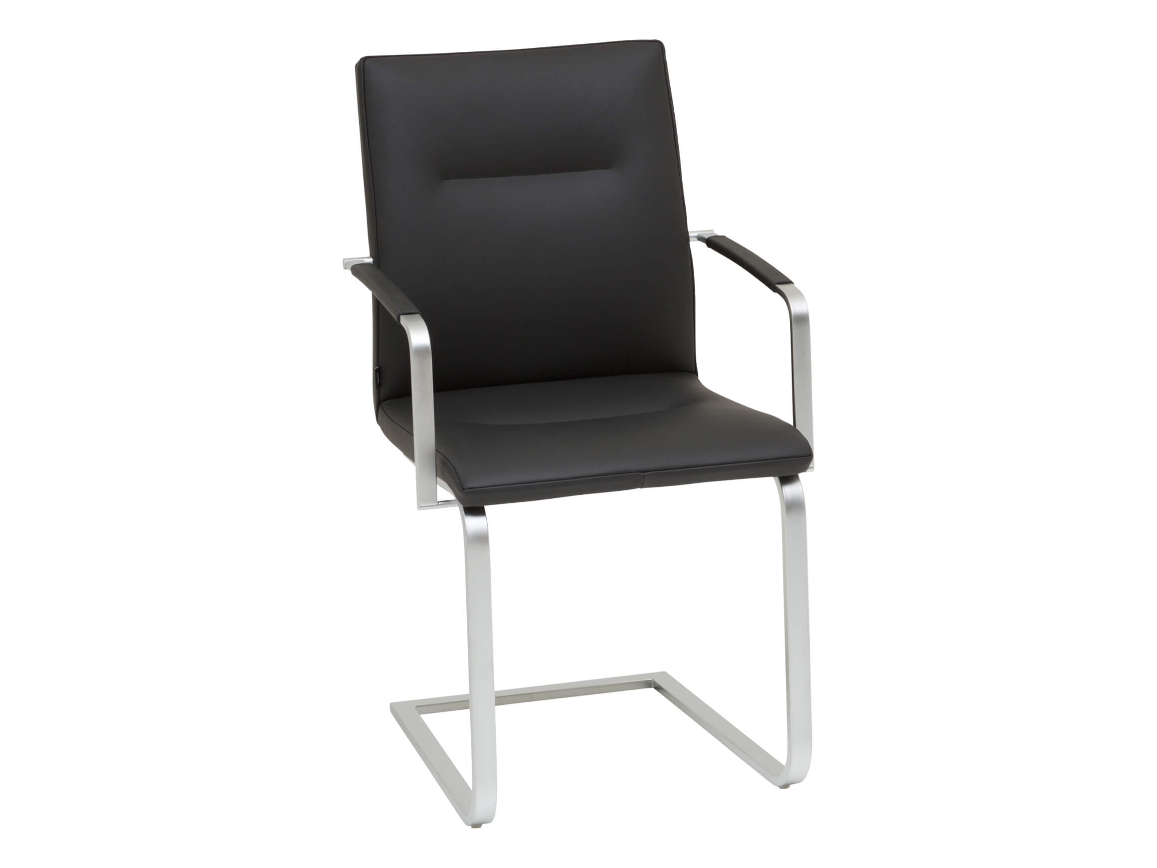 Chaise avec accoudoirs Mona, cuir noir, chaise cantilever, b 52