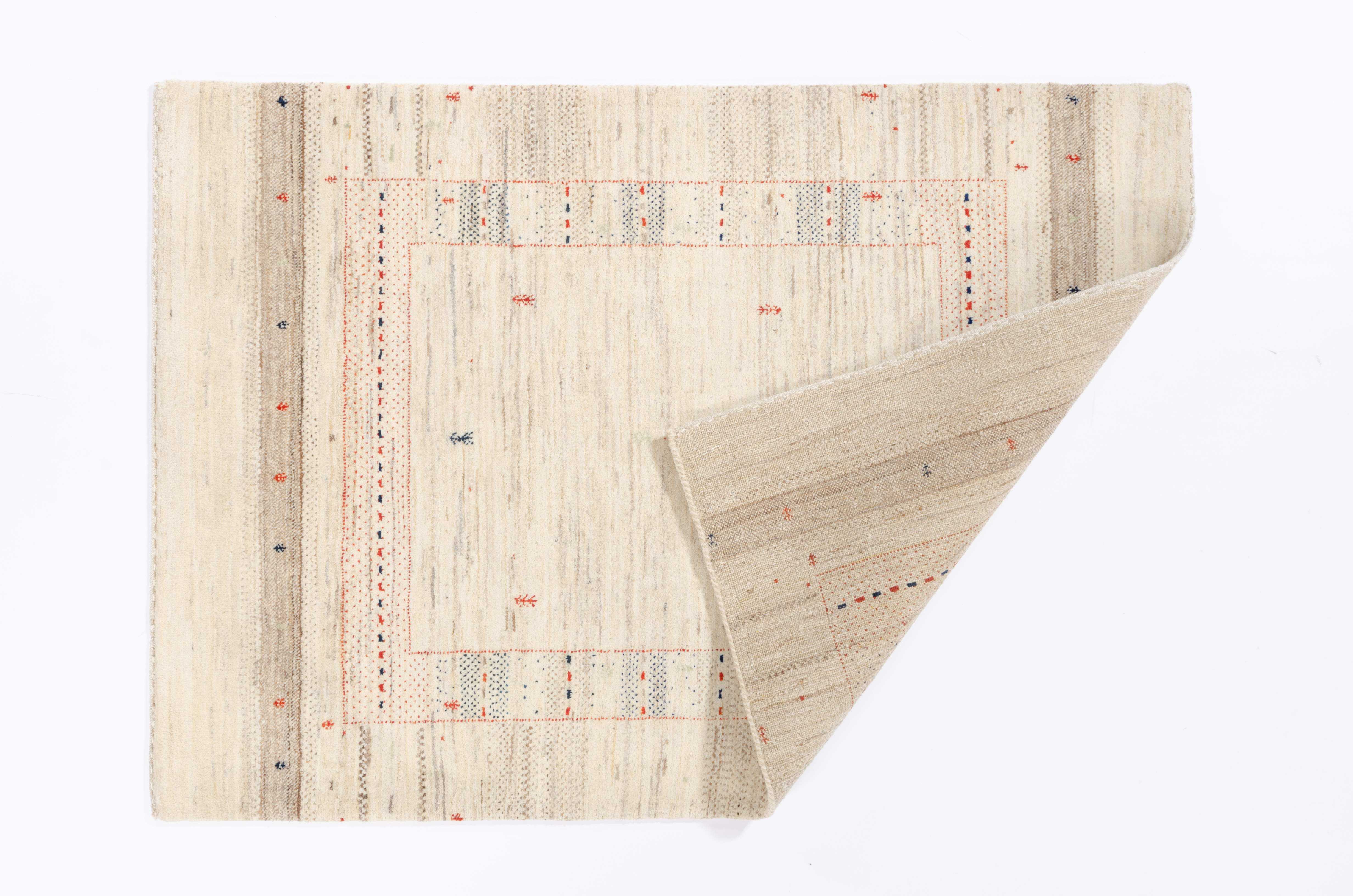 Nomadenteppich Loribaft Negra/ Farbe: Creme / Masse (BxT) :103x146 cm