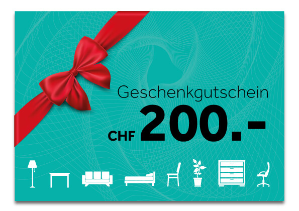 Möbel Schubiger AG Geschenkgutschein CHF 200.- Per Post  | Schubiger Möbel