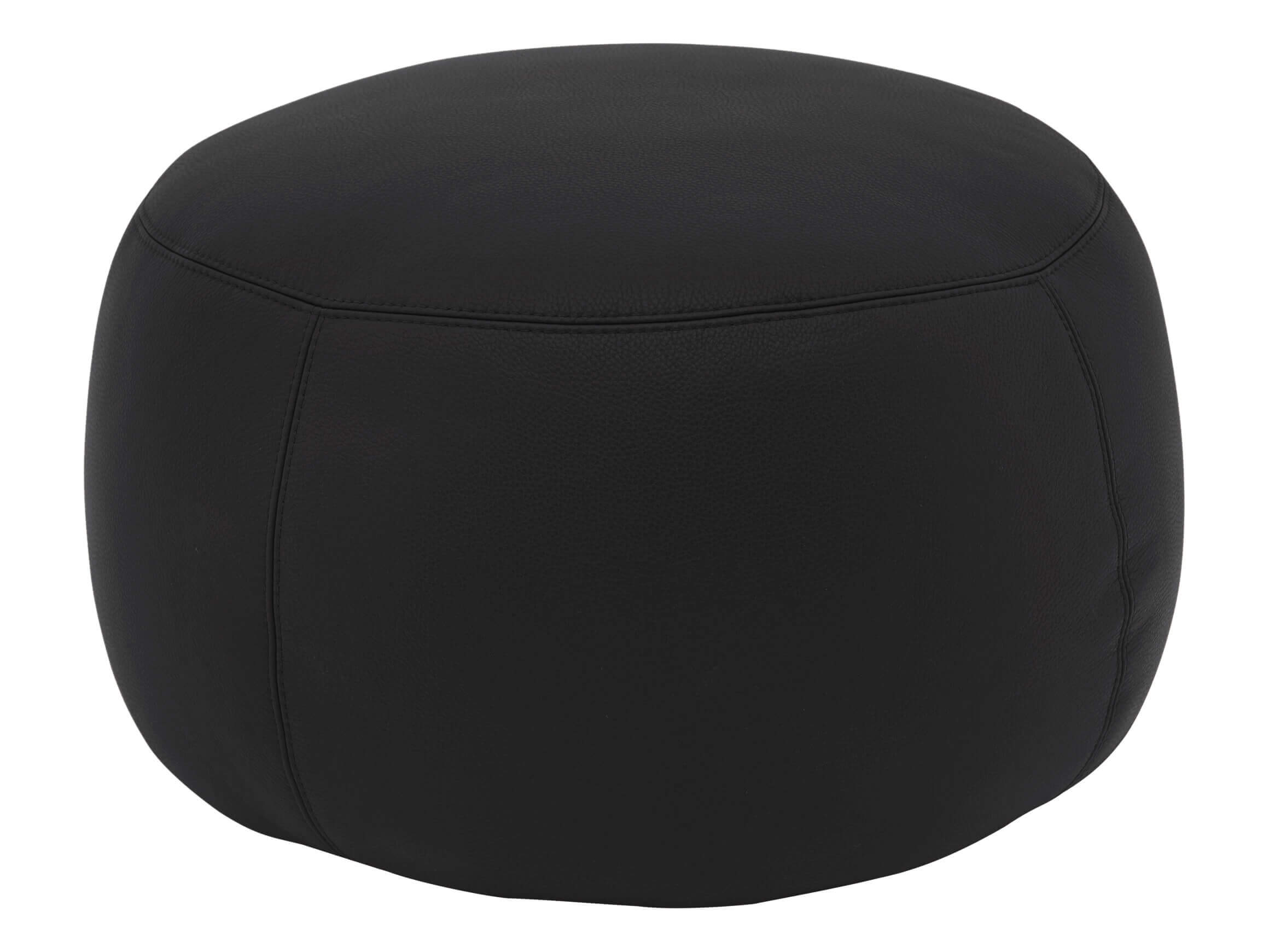 Hocker Annabelle Leder D: 60 cm Candy / Farbe: Nero / Material: Leder