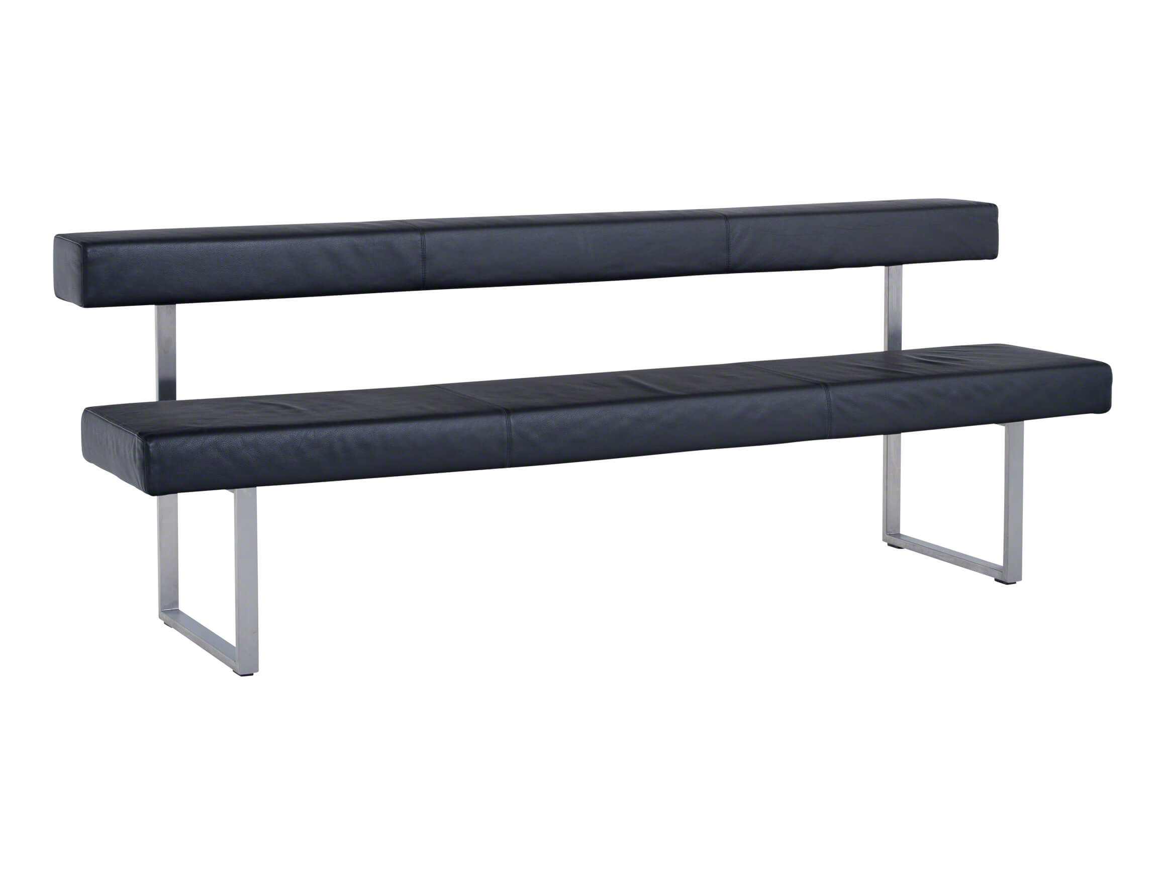 Banc Permesso, cuir Donna, tube rectangulaire, l 210 cm p 61 cm h 78 cm